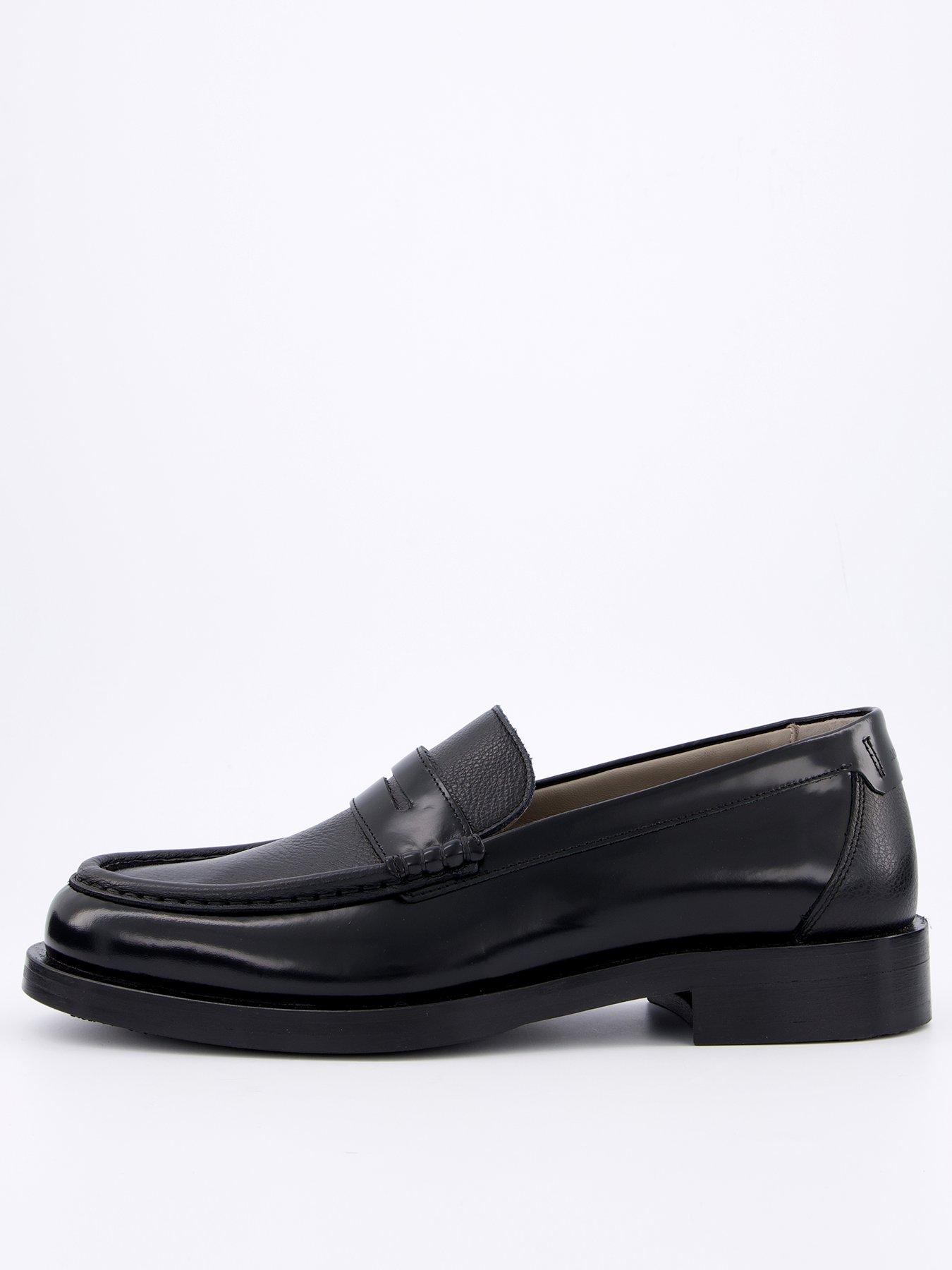 Image 1 of 7 of AllSaints Men's Bloom Leather Loafers - Black