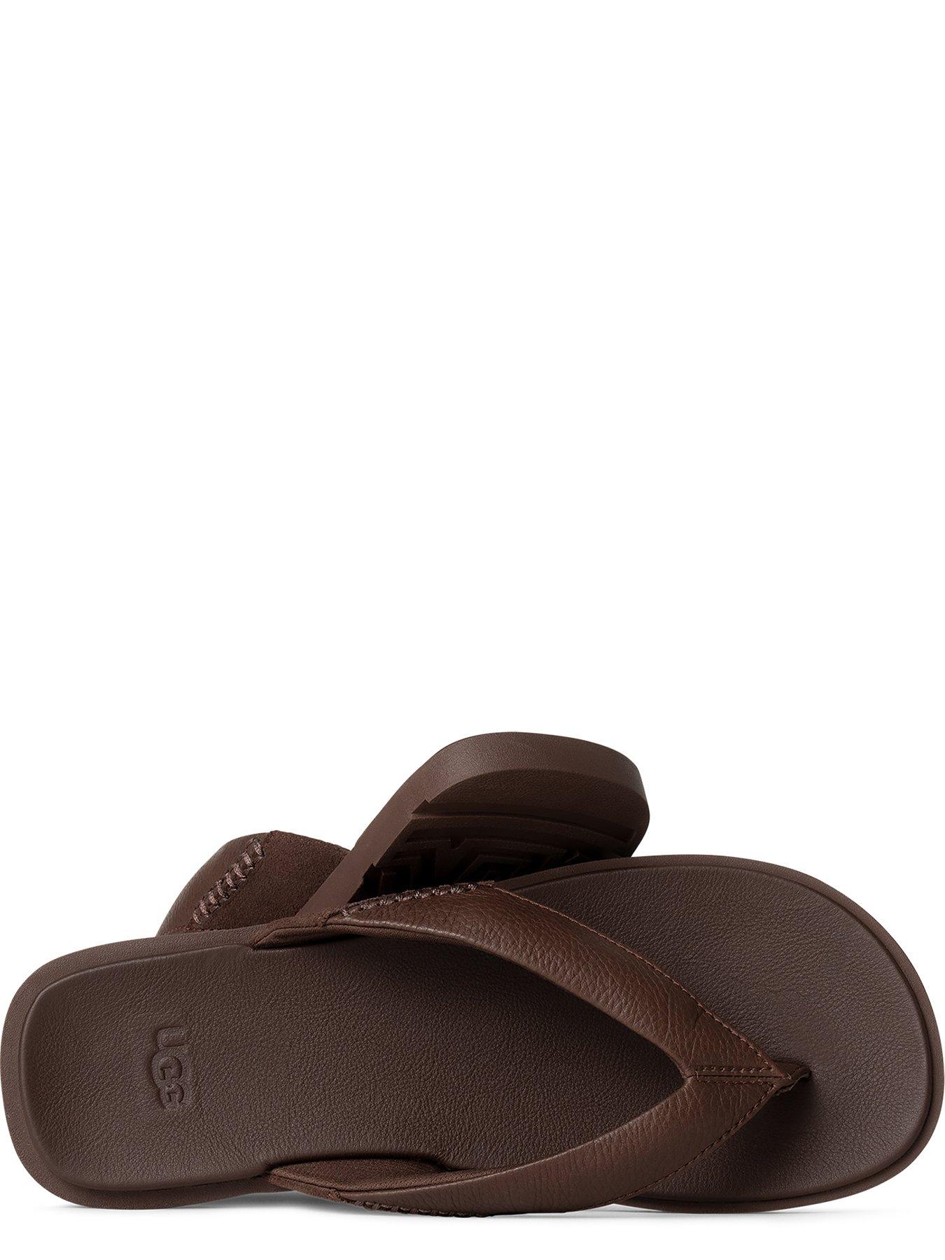 ugg-mens-seaside-ii-leather-flip-flops-brownoutfit
