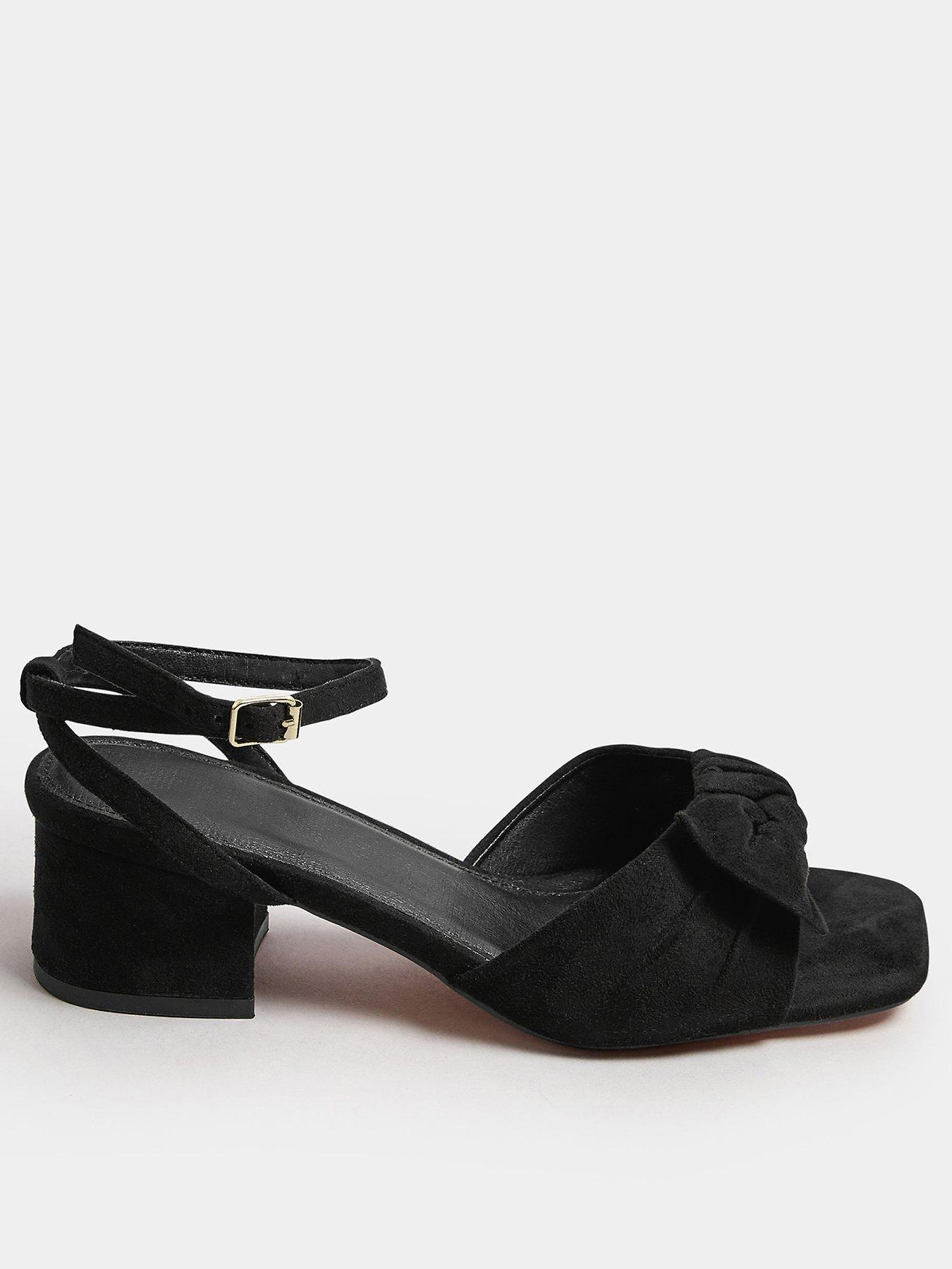 yours-wide-fit-block-heel-bow-sandal-black