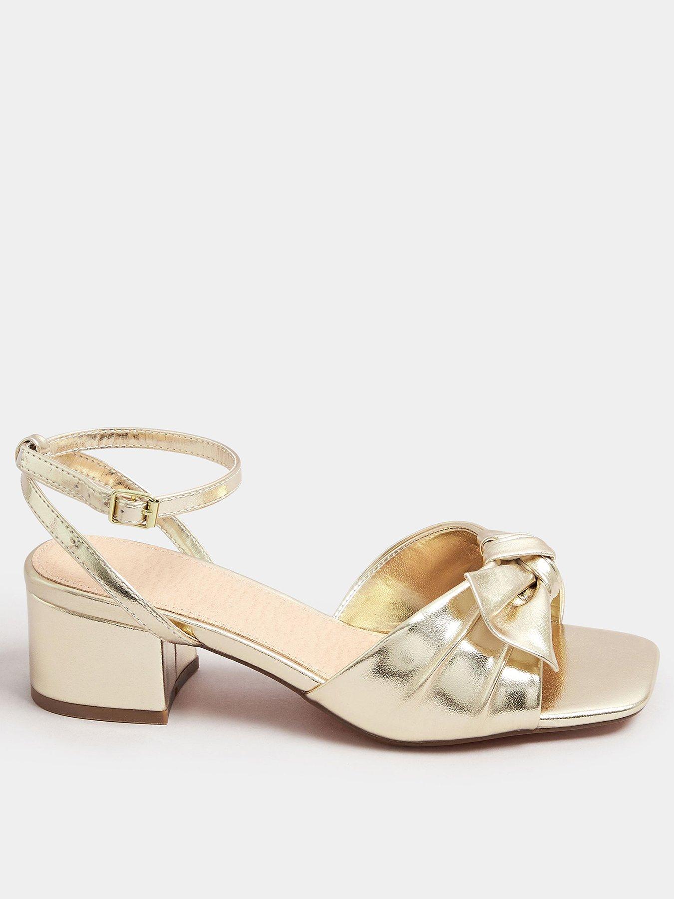 yours-extra-wide-fit-block-heel-bow-sandal-gold