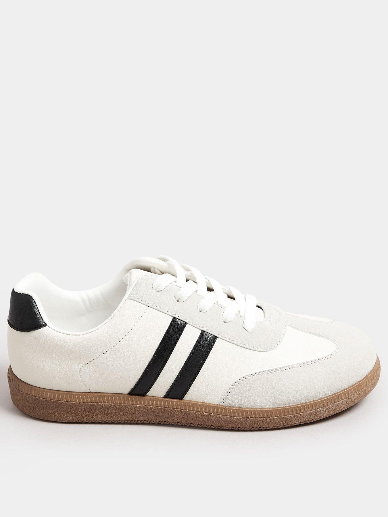 yours-extra-wide-fit-retro-stripe-trainer-black