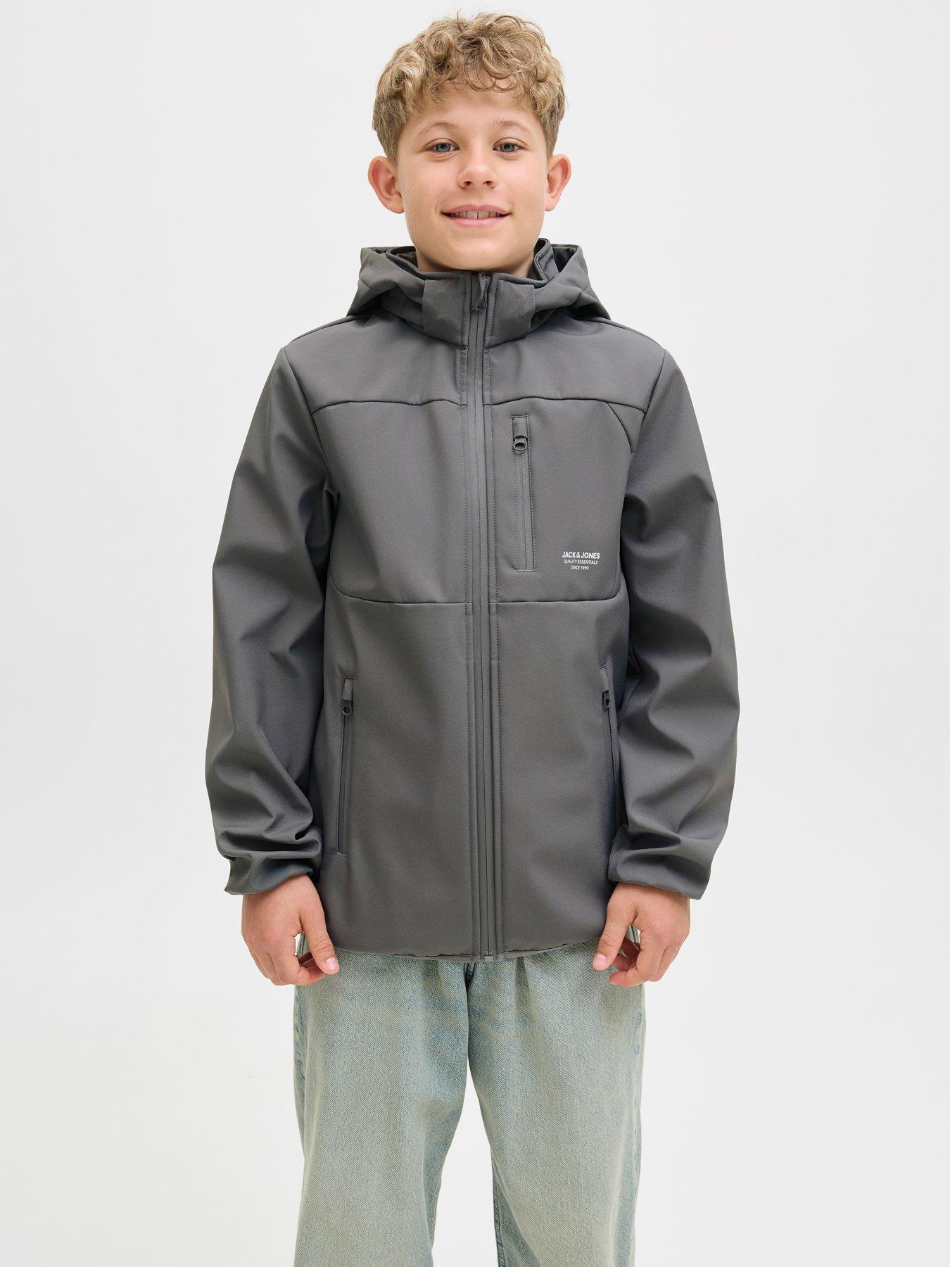 Image 1 of 7 of Jack & Jones Junior Boys Theo Softshell Jacket - Grey