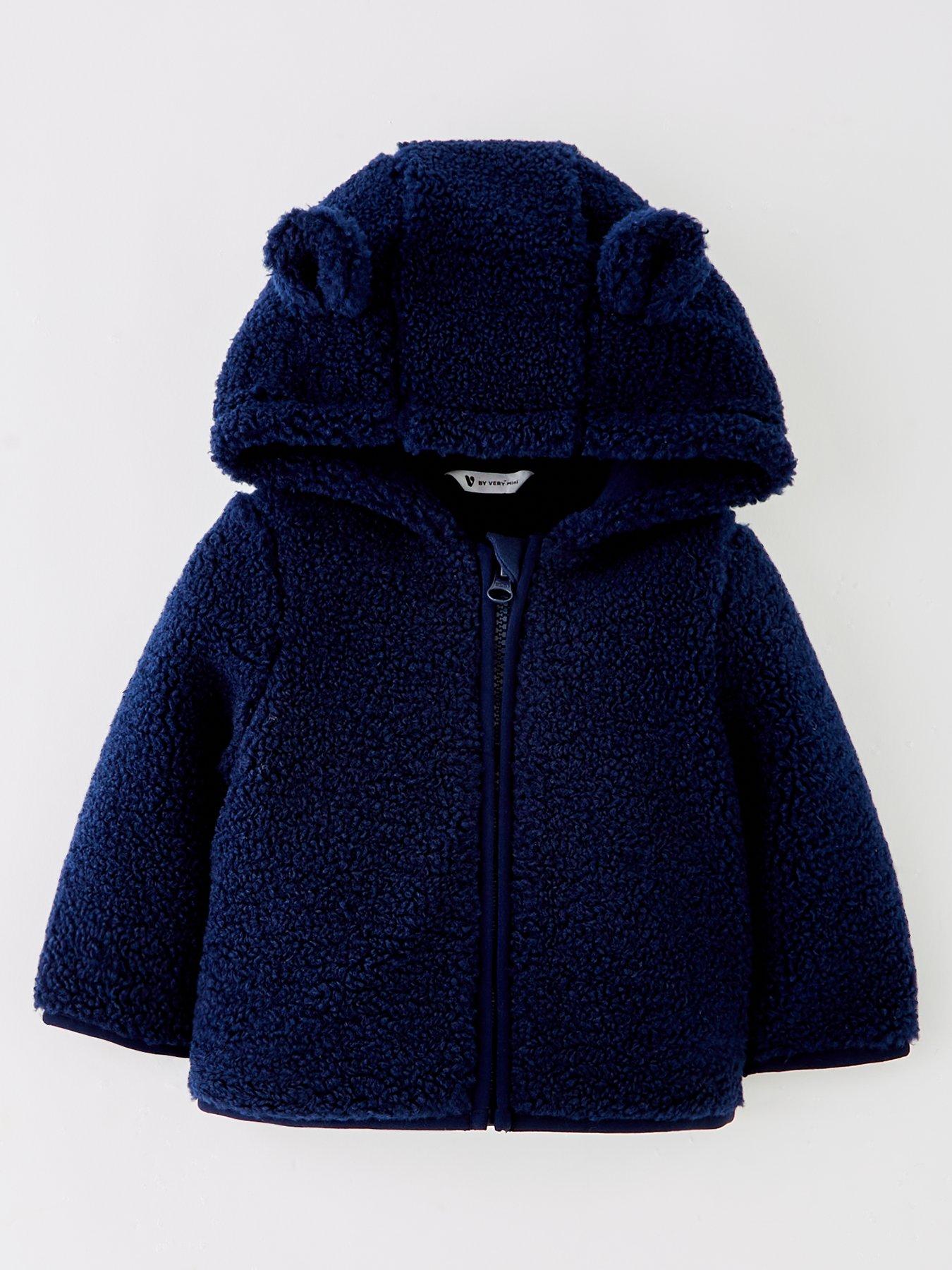 Mini V by Very Baby Boy Borg Jacket - Navy