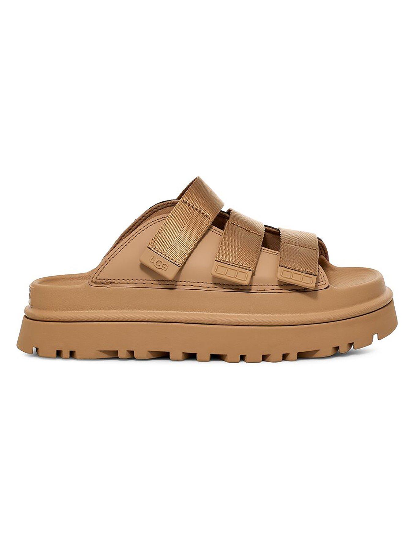 ugg-goldenglow-slide-dark-sandstillFront