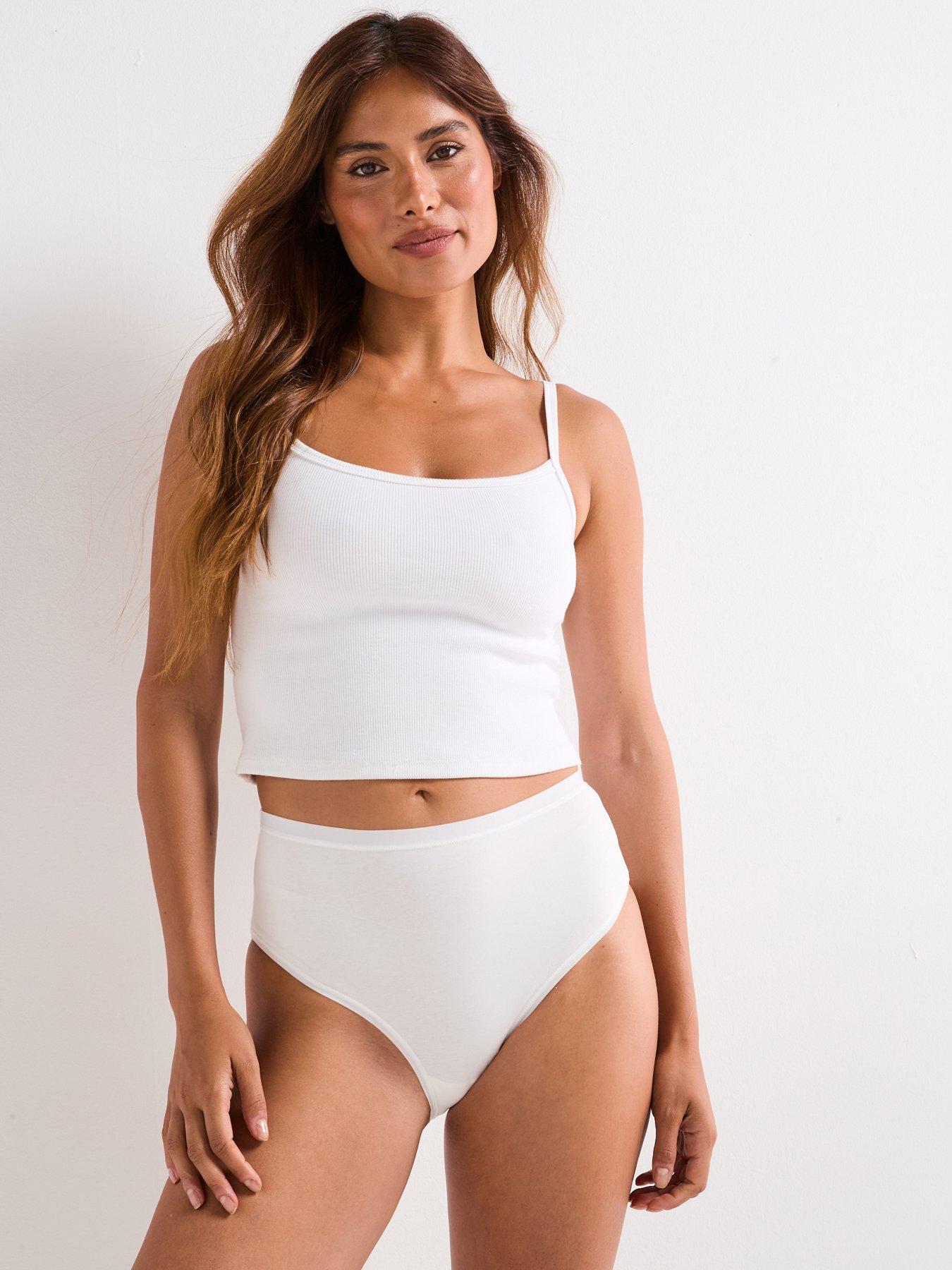 Image 4 of 5 of Everyday 3Pk Plain Cotton Full High Waisted Briefs - Multi