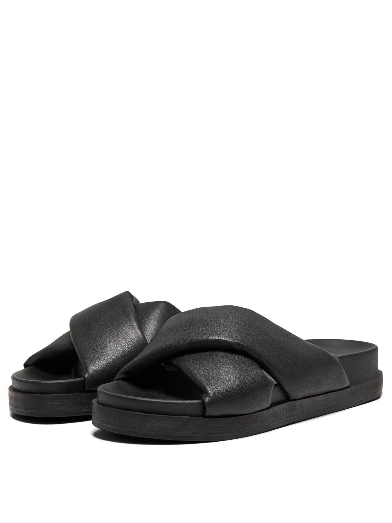only-minnie-cross-strap-slide--blackstillFront