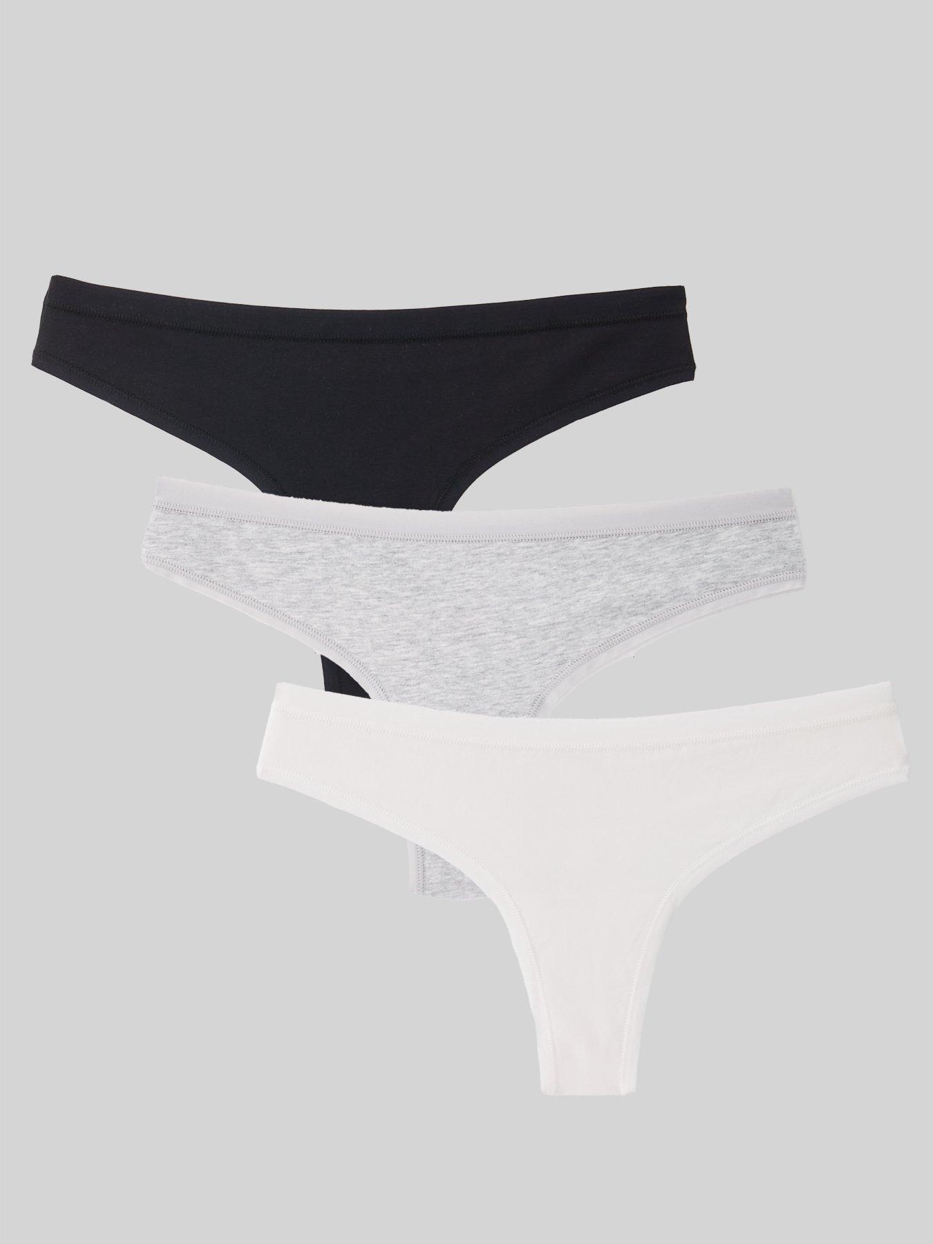 Everyday 3Pk Plain Cotton Thongs - Multi
