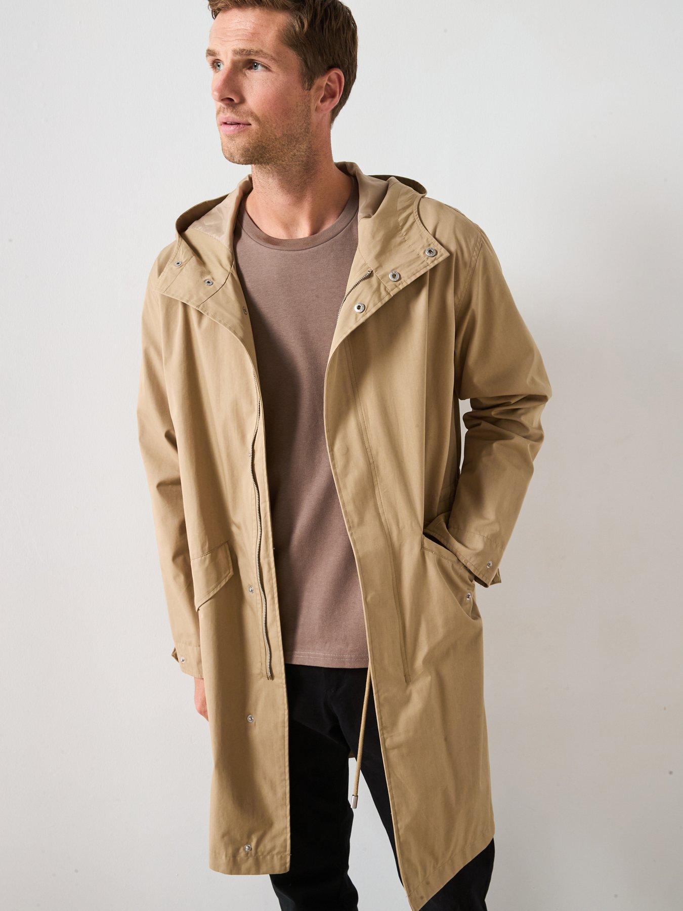 Image 5 of 6 of Very Man Longline Hooded Parka Jacket - Stone