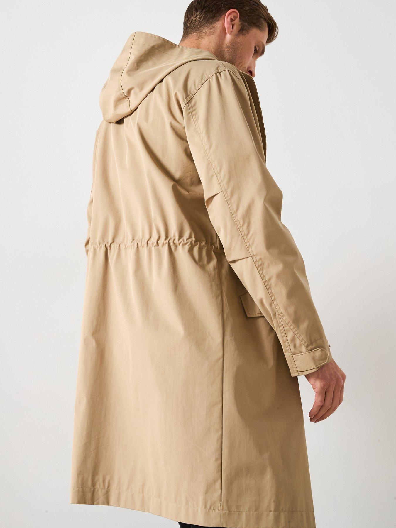 Image 6 of 6 of Very Man Longline Hooded Parka Jacket - Stone