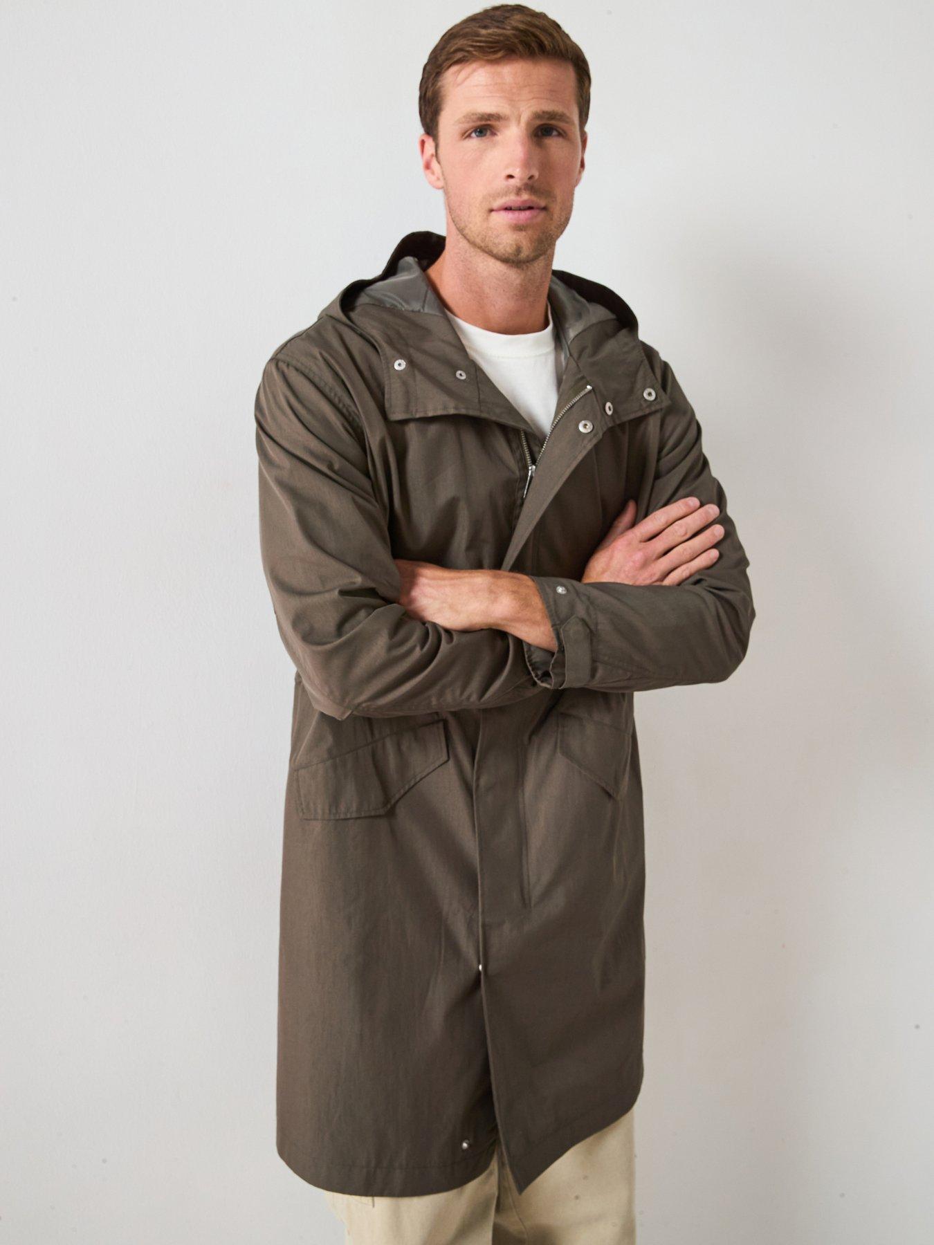 Very Man Longline Hooded Parka Jacket - Khaki