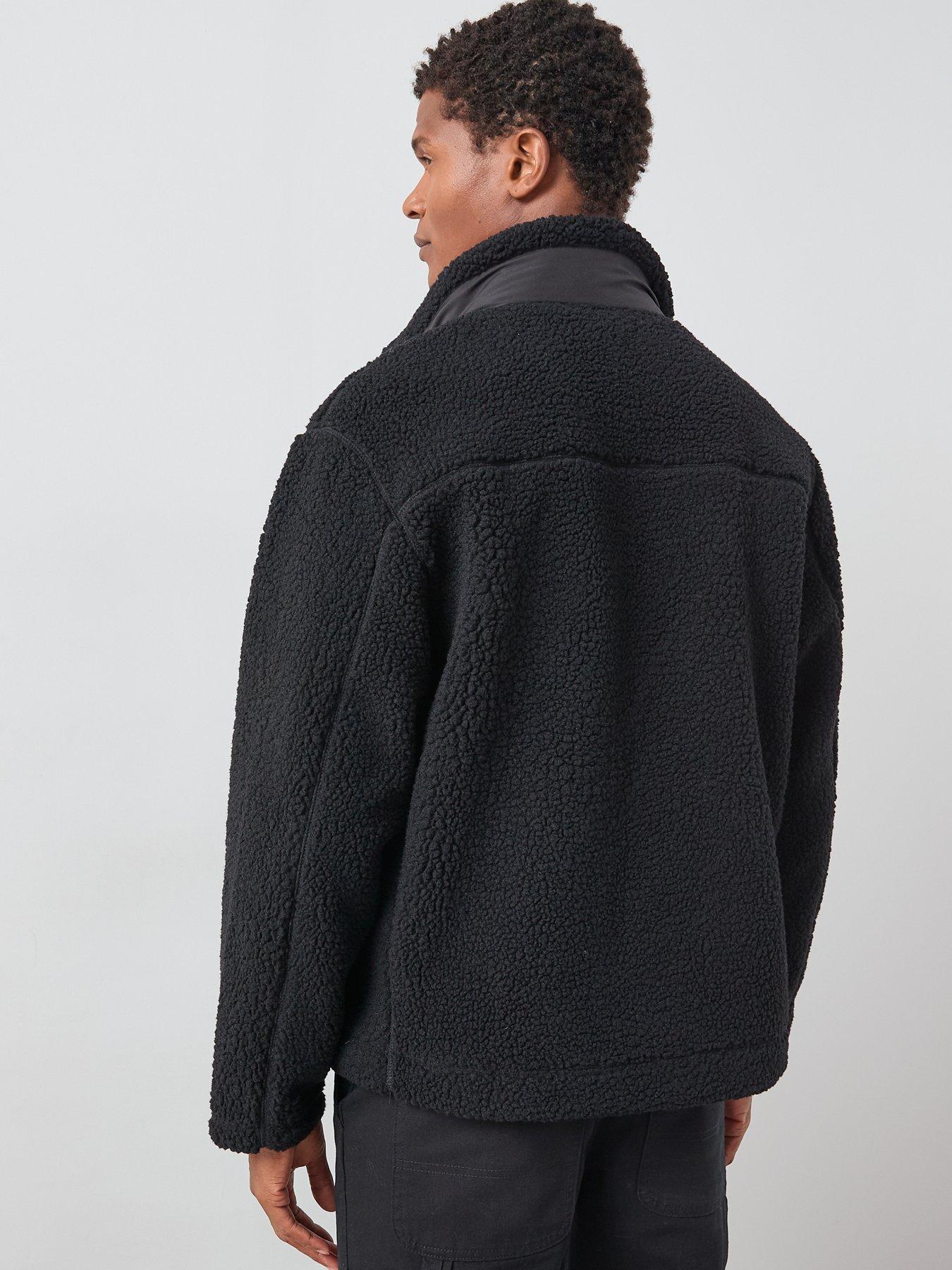 the-very-collection-borg-contrast-fleece-jacket-blackstillFront