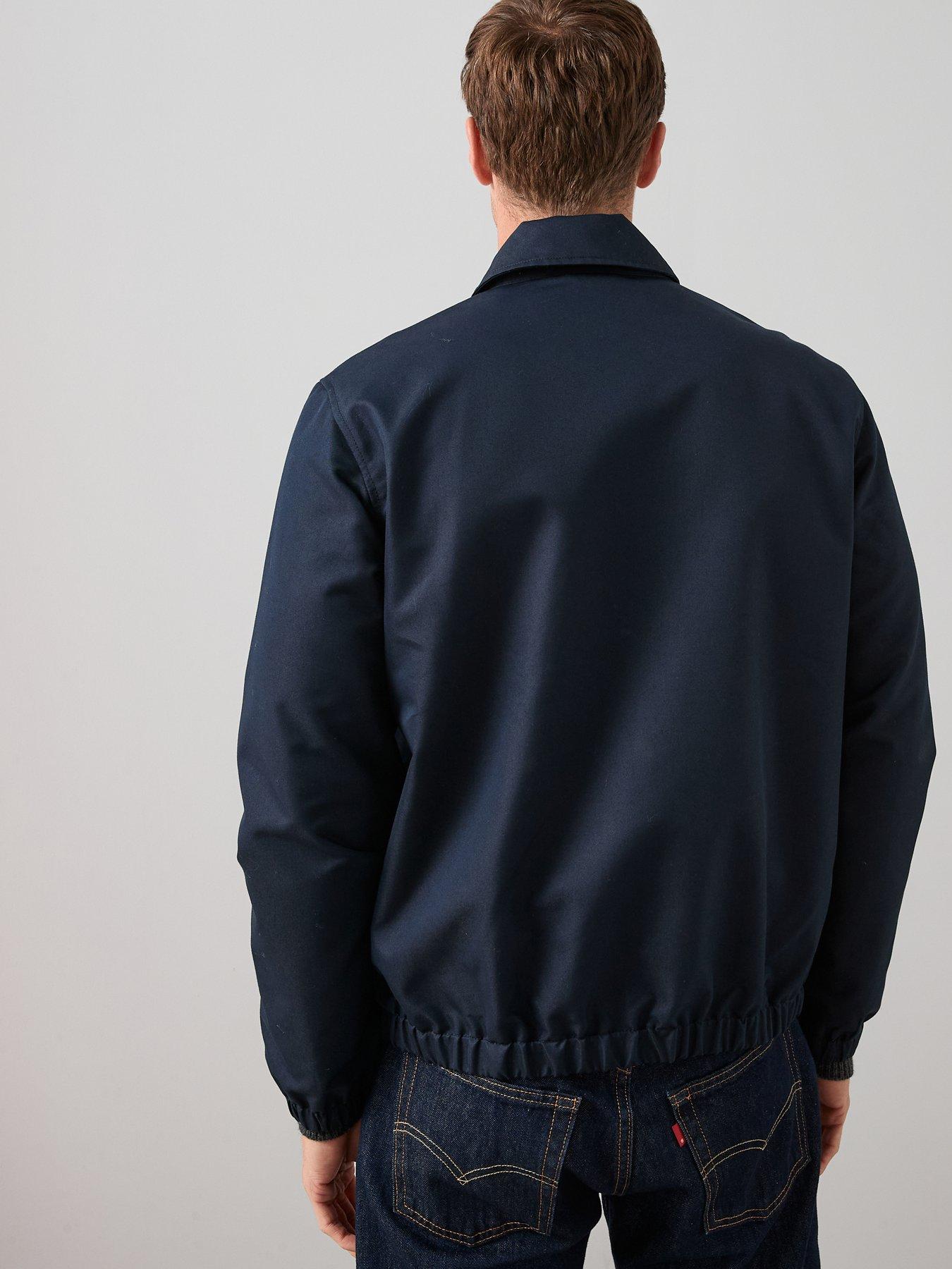 Image 2 of 6 of The Very Collection Cotton Rich Collared Harrington Jacket - Navy