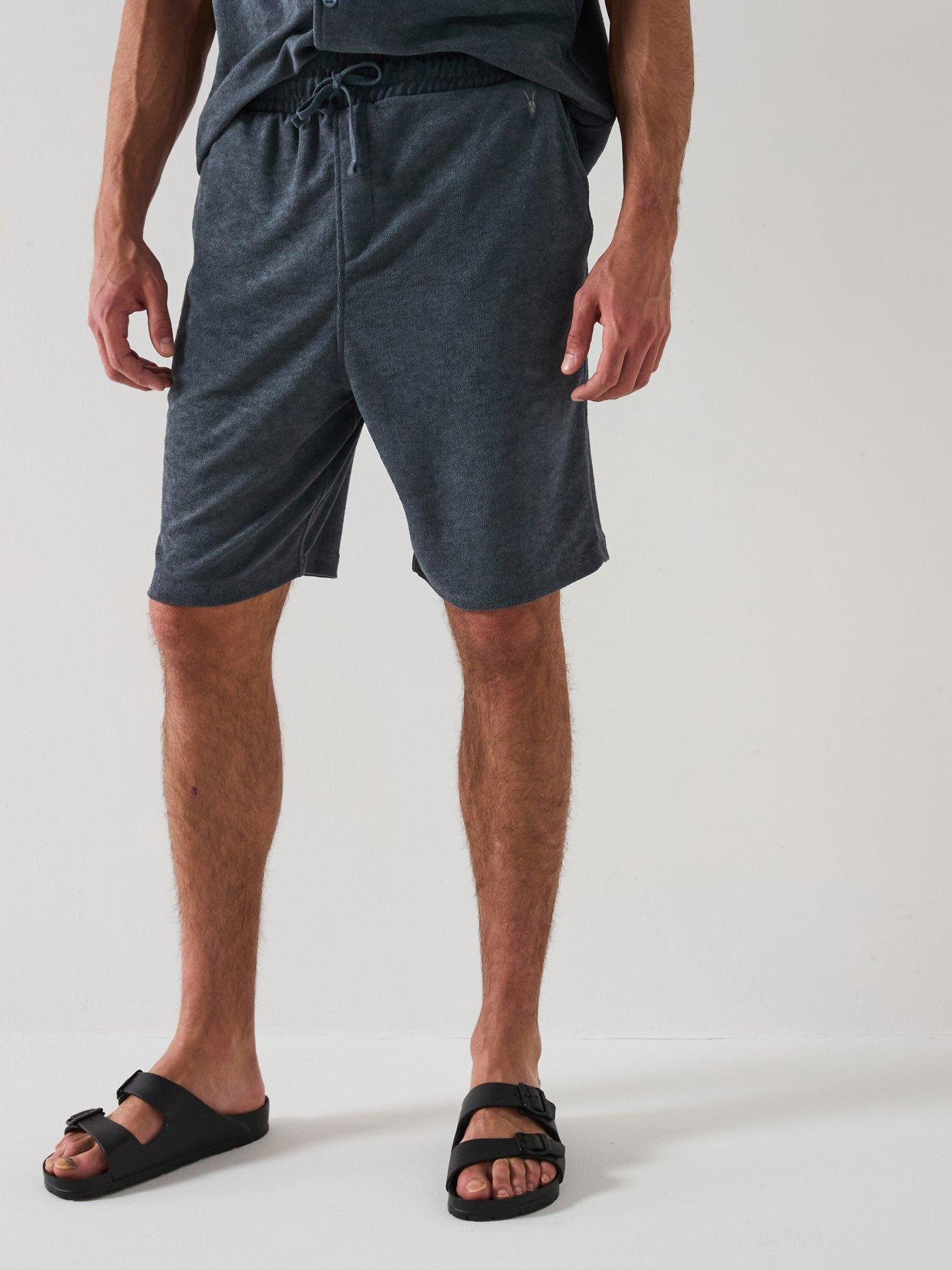 Image 1 of 6 of AllSaints All Saints Felix Terry Shorts- Blue