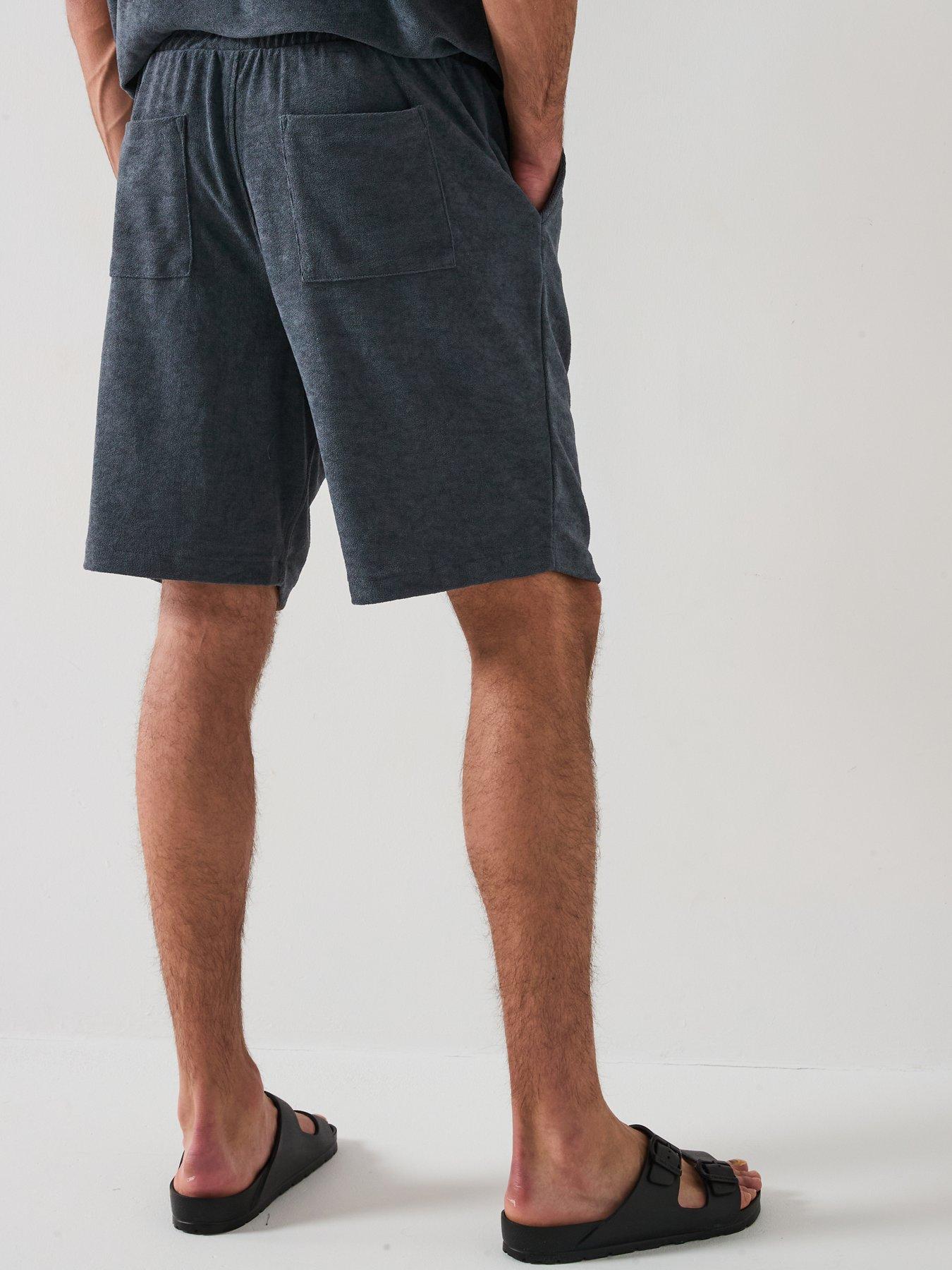 Image 2 of 6 of AllSaints All Saints Felix Terry Shorts- Blue