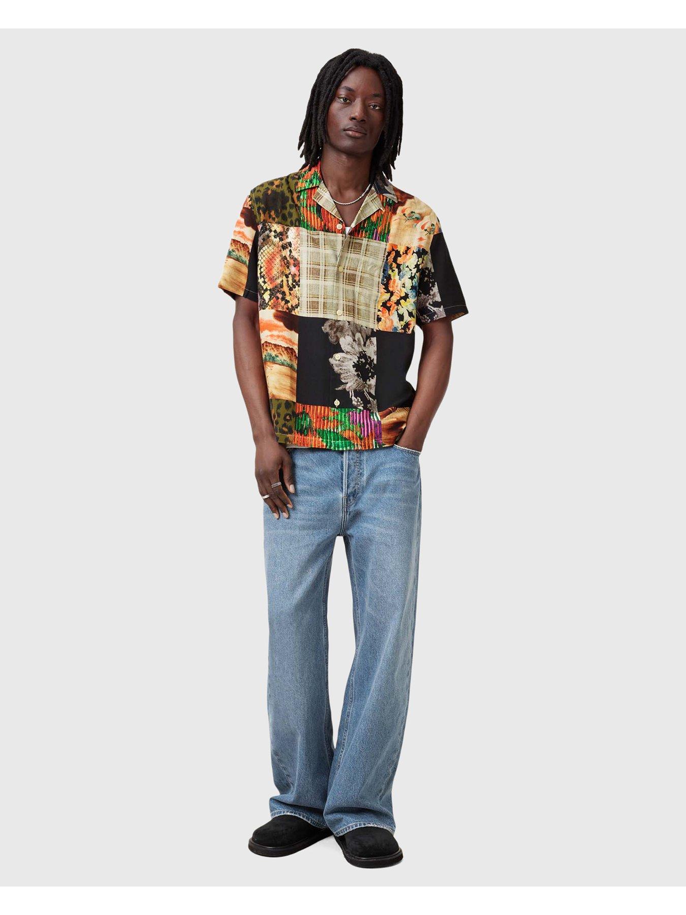 Image 3 of 5 of AllSaints Patches Short Sleeve Shirt - Black/Multi
