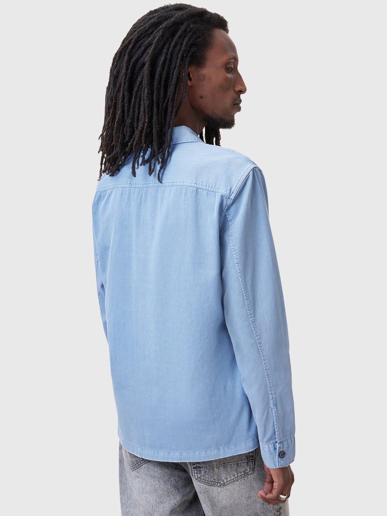 Image 2 of 6 of AllSaints Spotter Long Sleeve Shirt - Blue