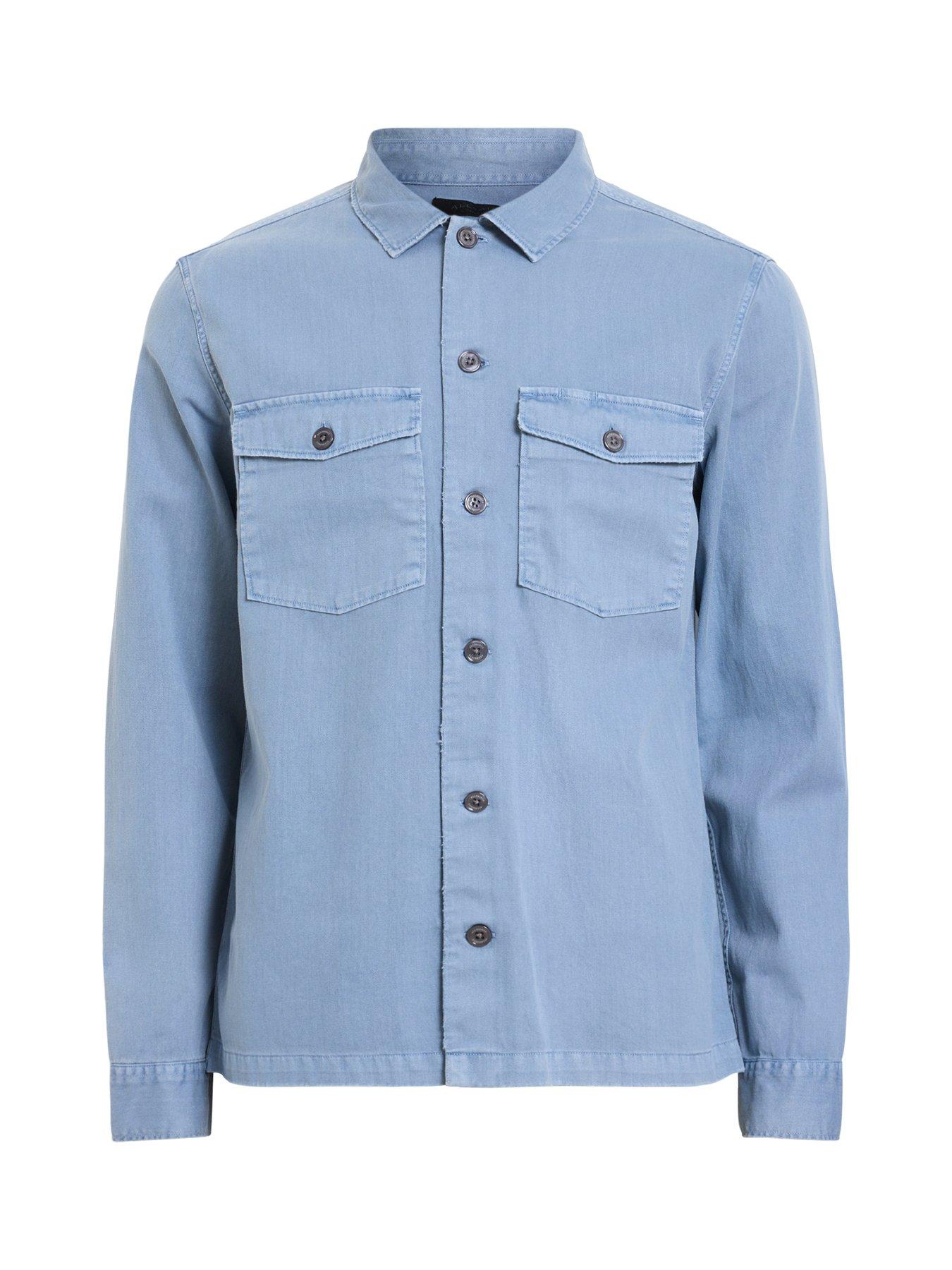 Image 6 of 6 of AllSaints Spotter Long Sleeve Shirt - Blue