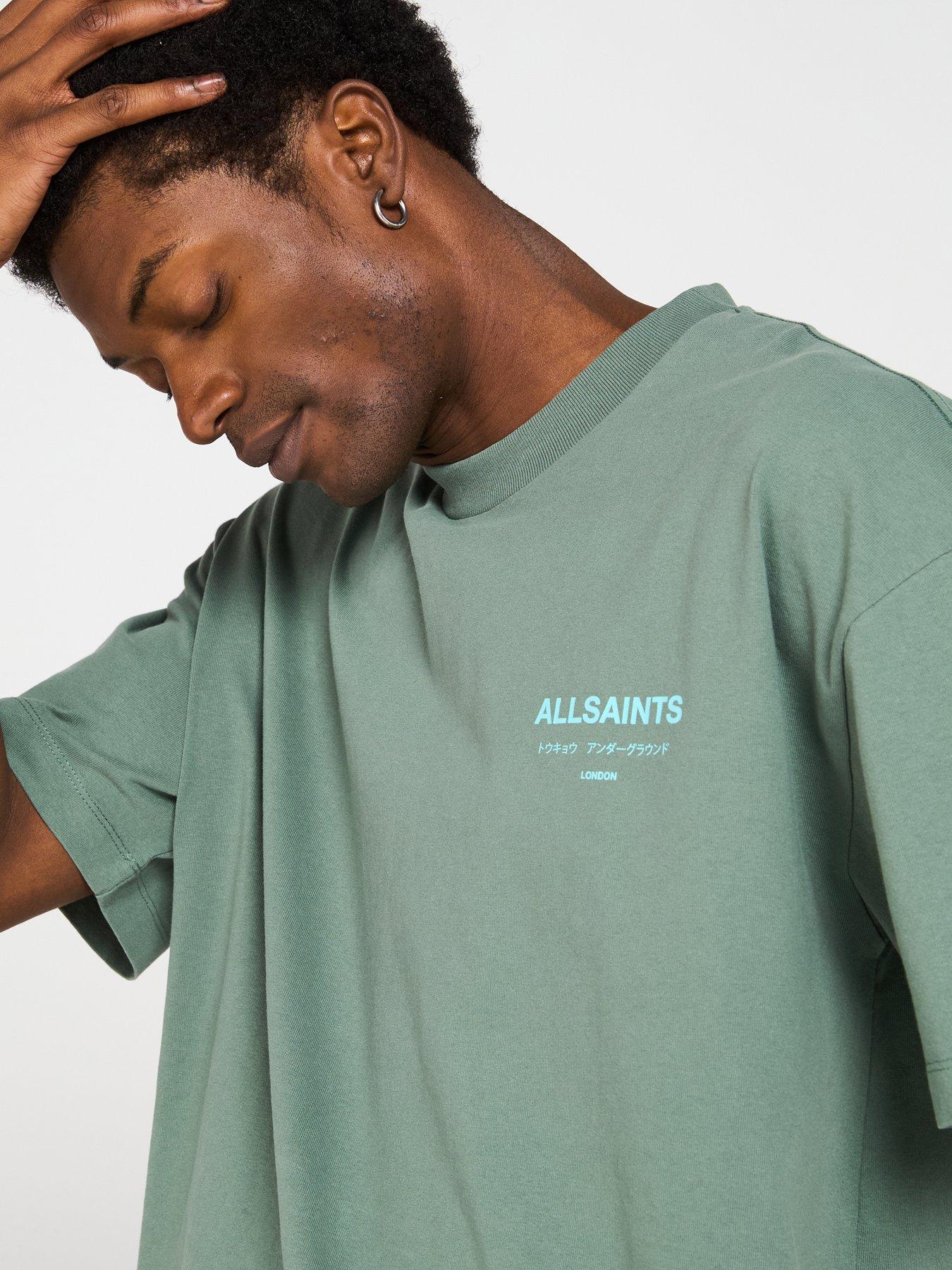 Image 4 of 6 of AllSaints Underground Crew T-shirt-green