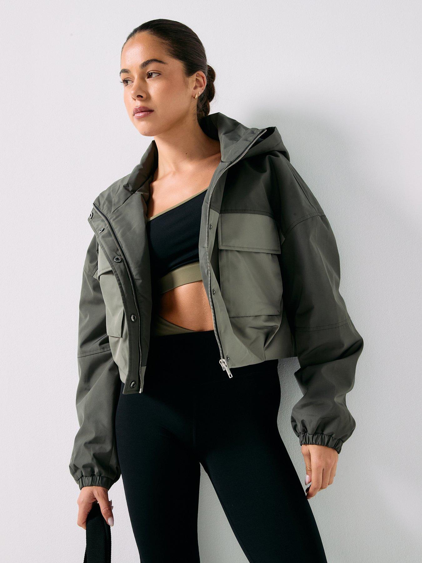 Image 1 of 6 of P.E Nation Womens Training Guild Crop Jacket - Grey