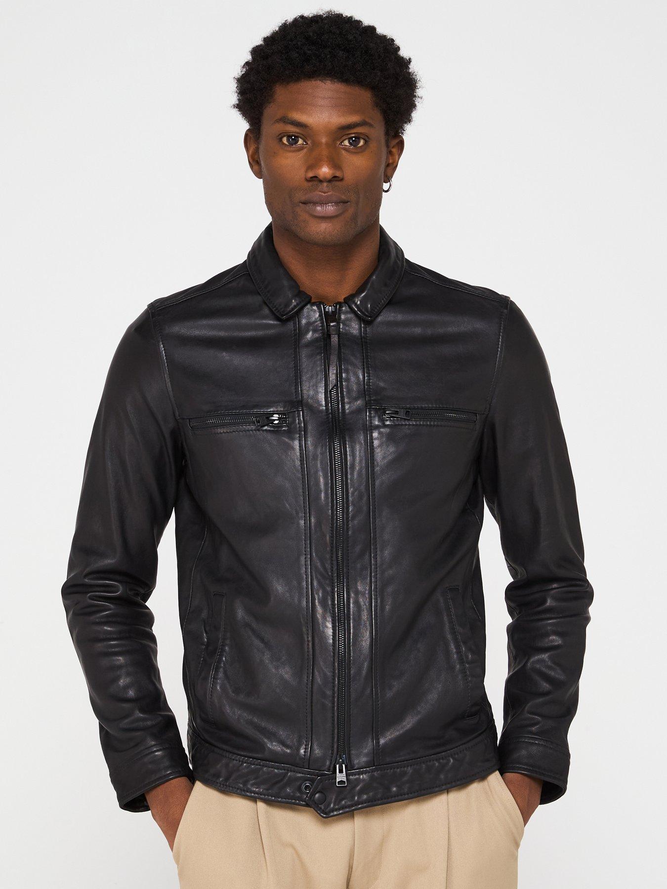 Image 1 of 6 of AllSaints Luck Leather Jacket- Black