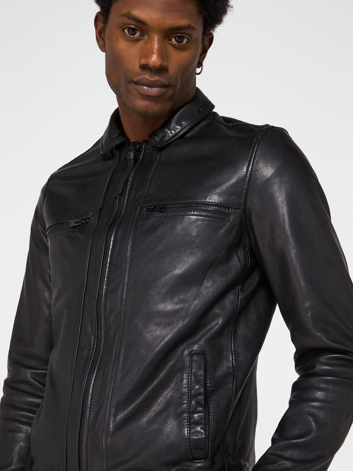 Image 4 of 6 of AllSaints Luck Leather Jacket- Black