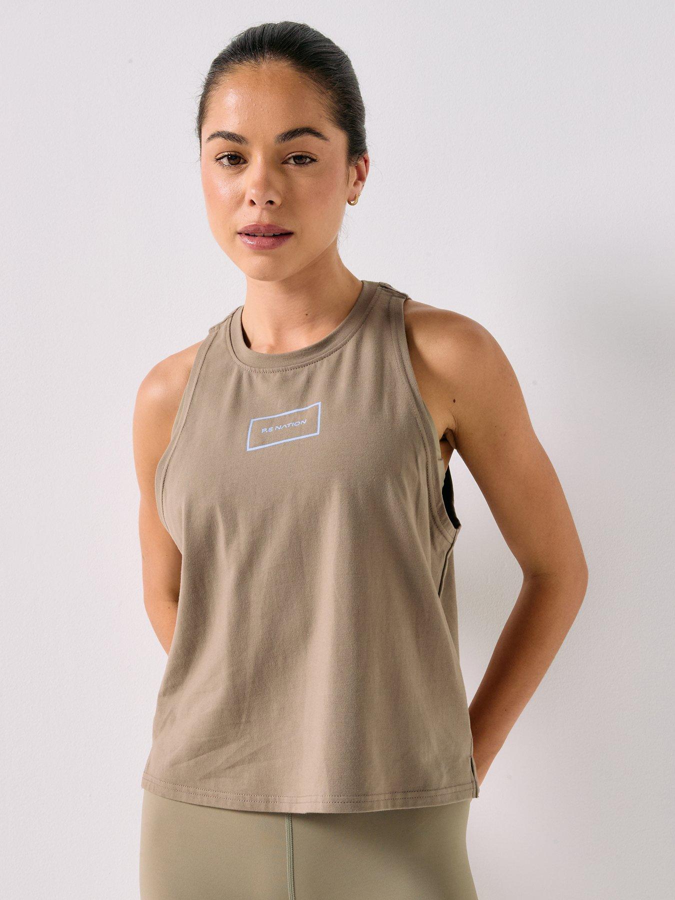 P.E Nation Womens Training Kite Tank - Beige
