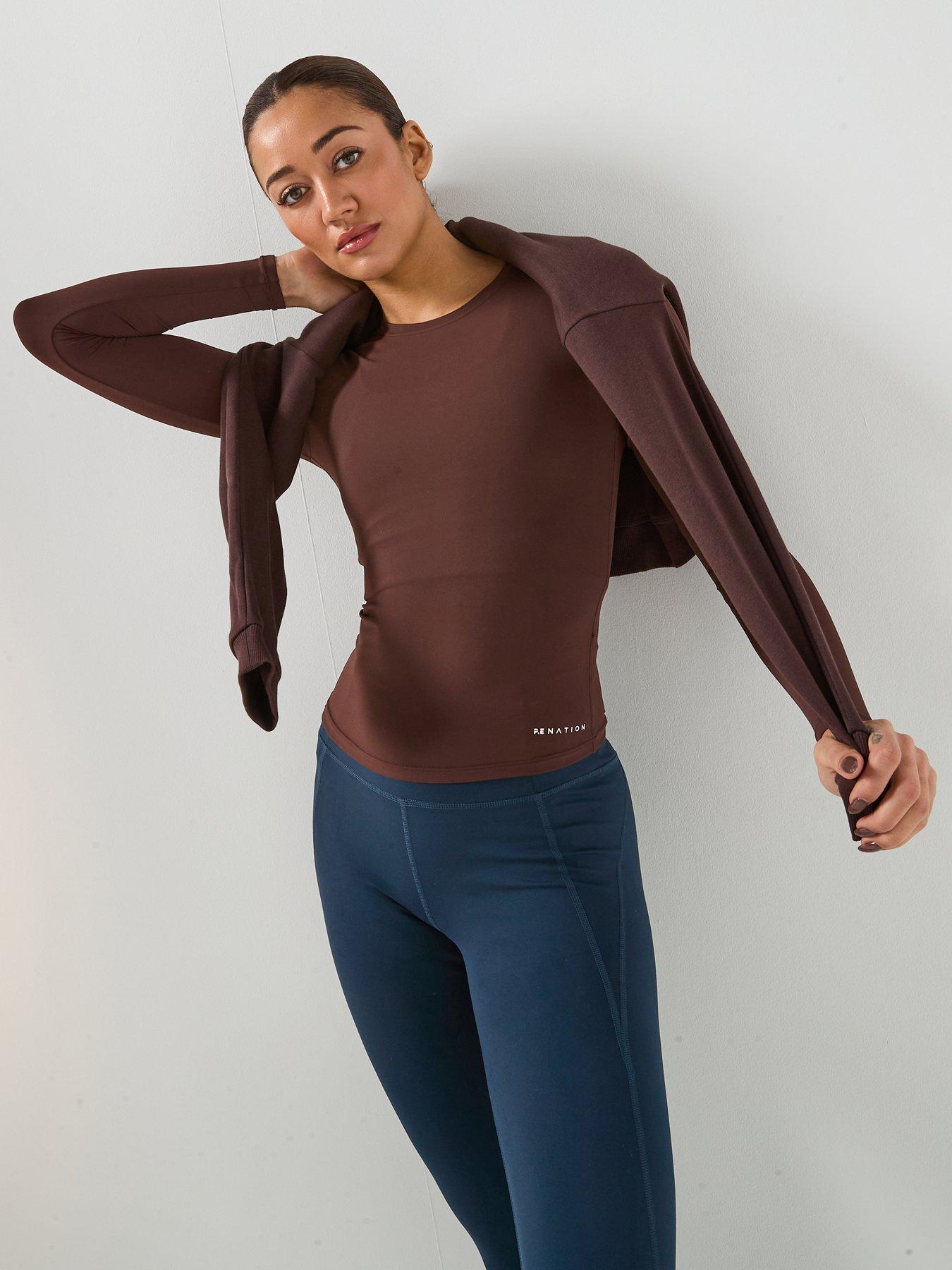 pe-nation-womens-training-foundation-long-sleeve-top--brown