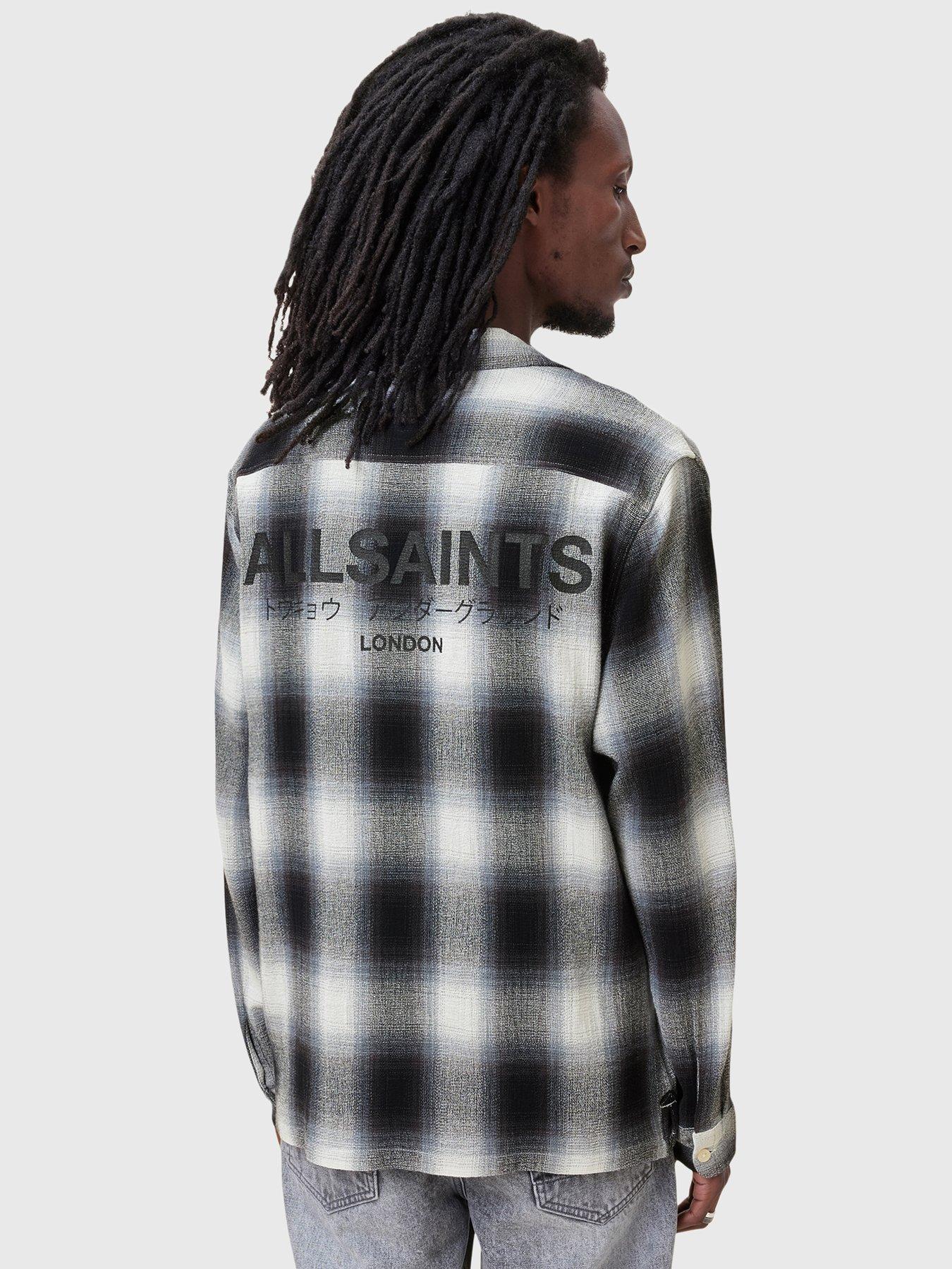 Image 2 of 6 of AllSaints Underfade Long Sleeve Checked Shirt - Grey