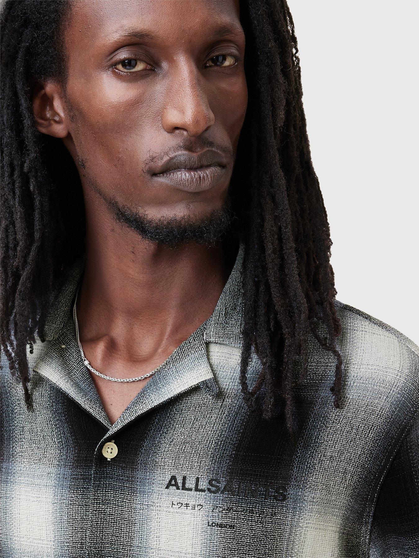 Image 4 of 6 of AllSaints Underfade Long Sleeve Checked Shirt - Grey