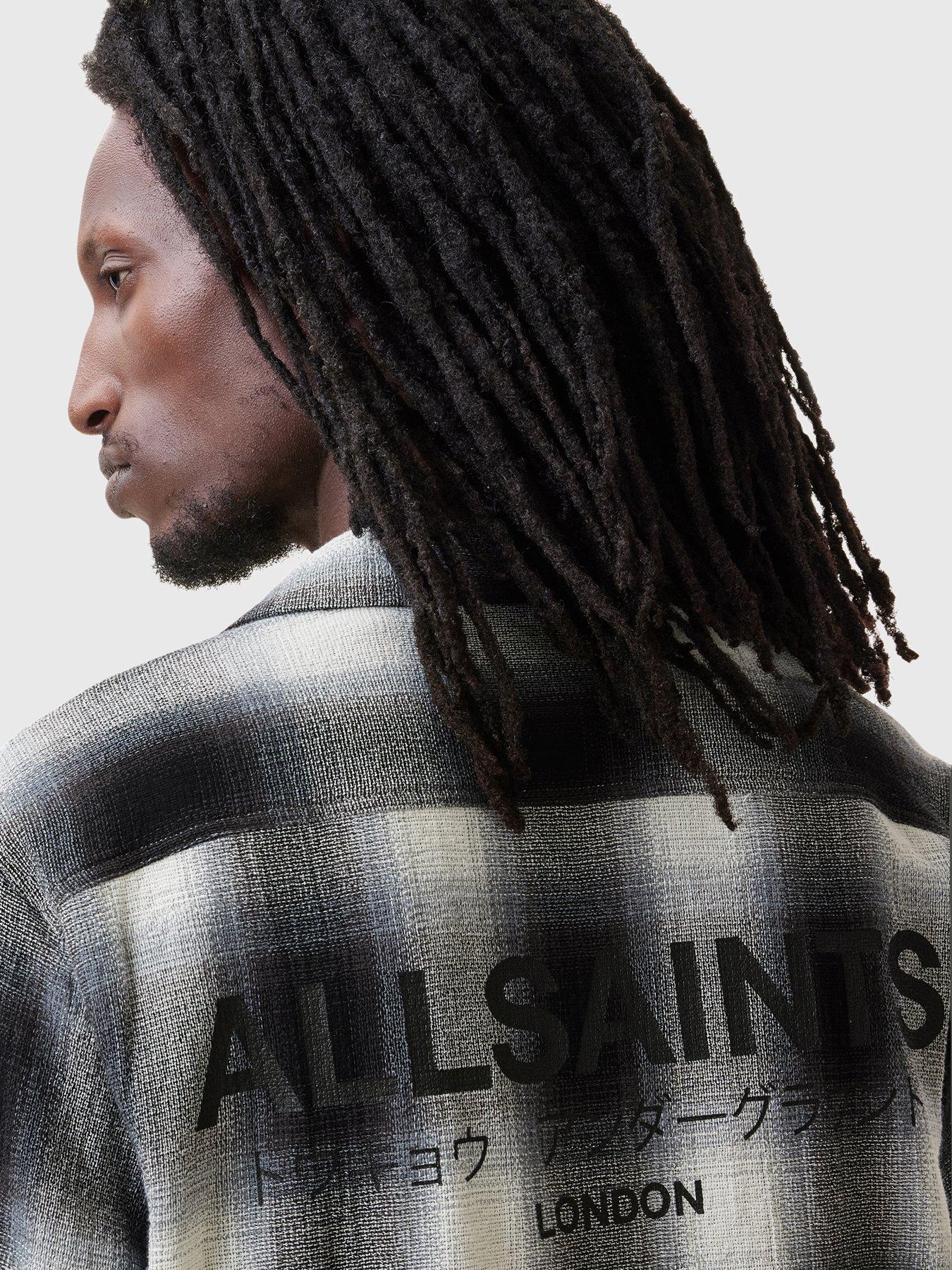 Image 5 of 6 of AllSaints Underfade Long Sleeve Checked Shirt - Grey