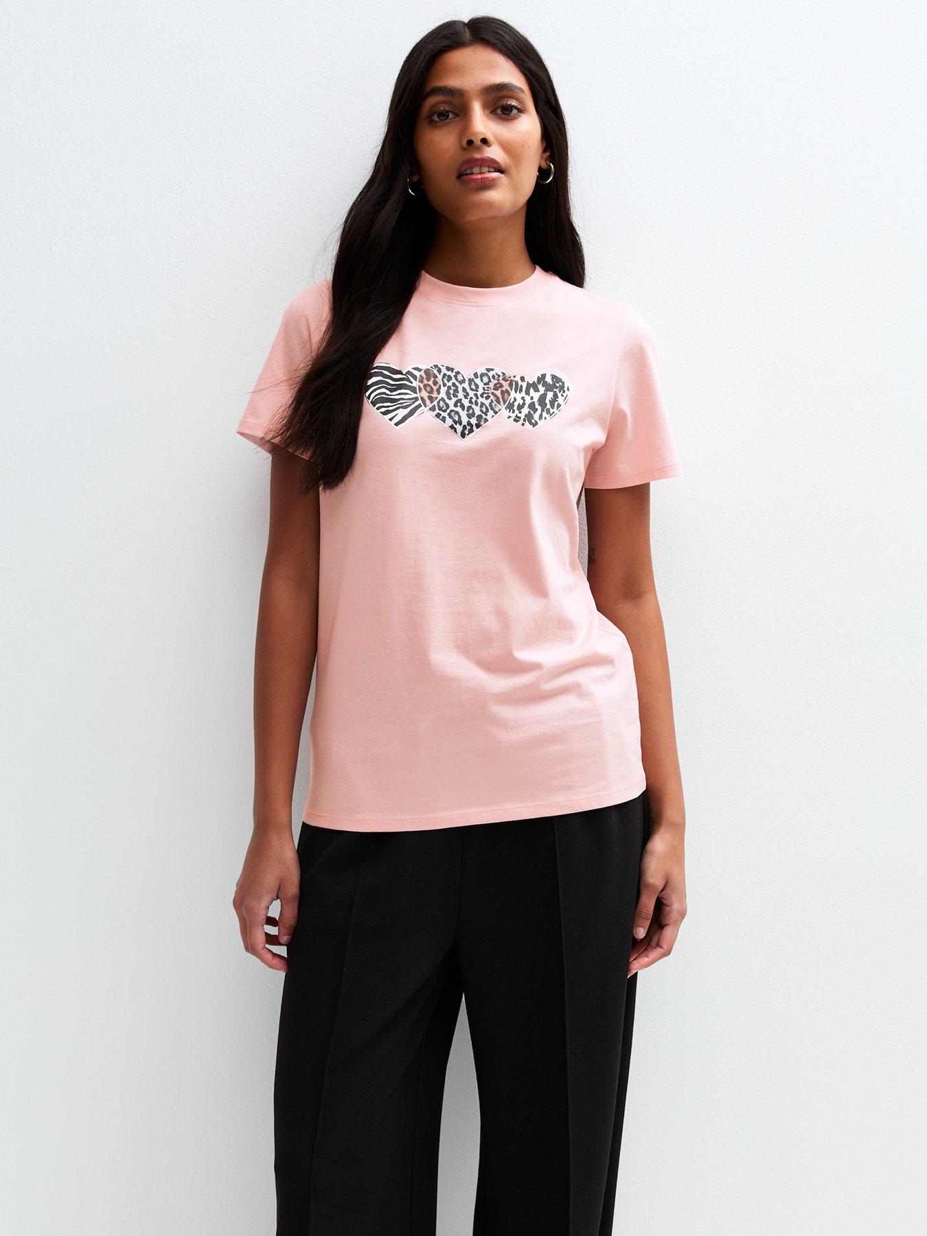 new-look-foil-heart-print-t-shirt-pink