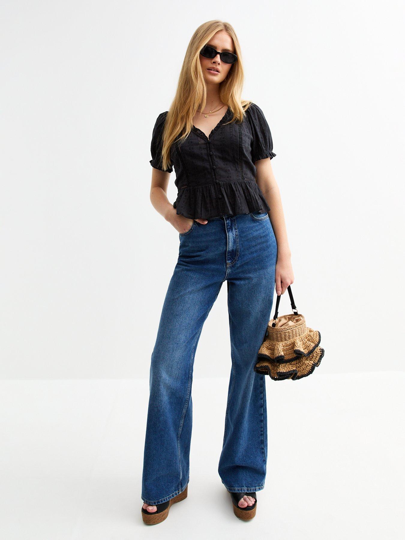 new-look-dobby-button-tea-top-blackback