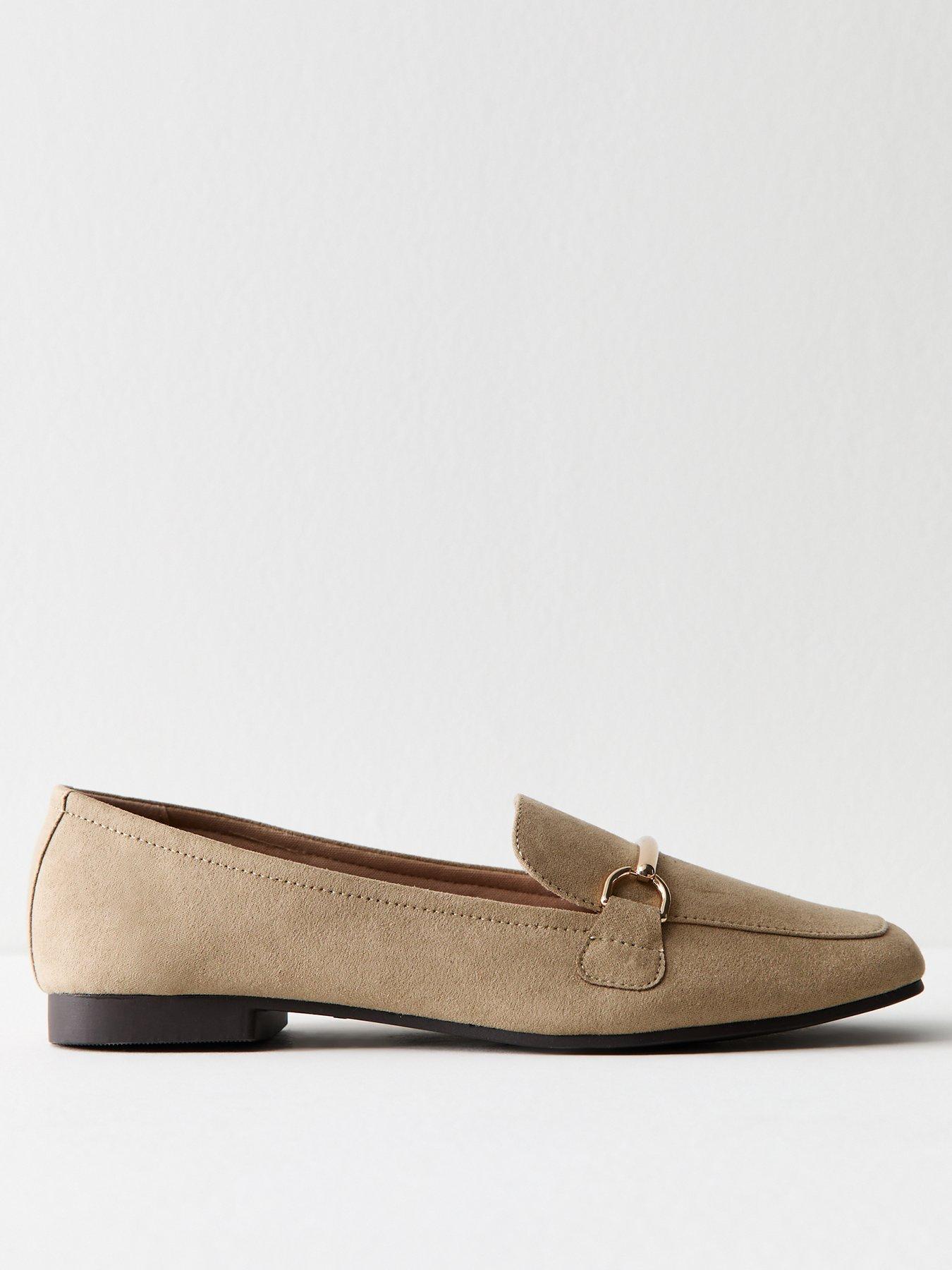 New Look Faux Suede Snaffle Detail Loafers - Camel
