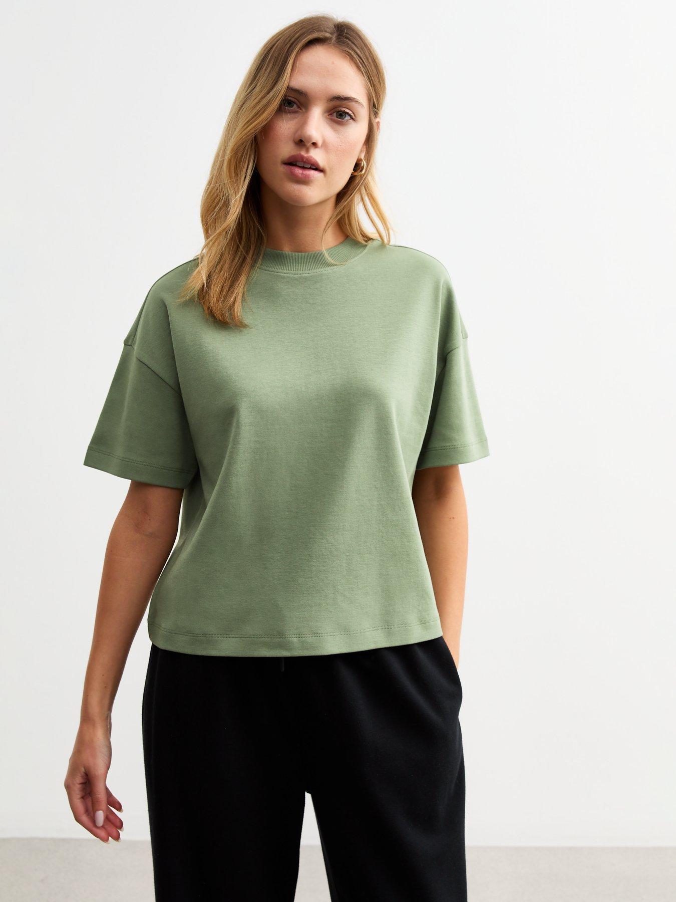 new-look-premium-heavyweight-cotton-boxy-fit-t-shirt-green