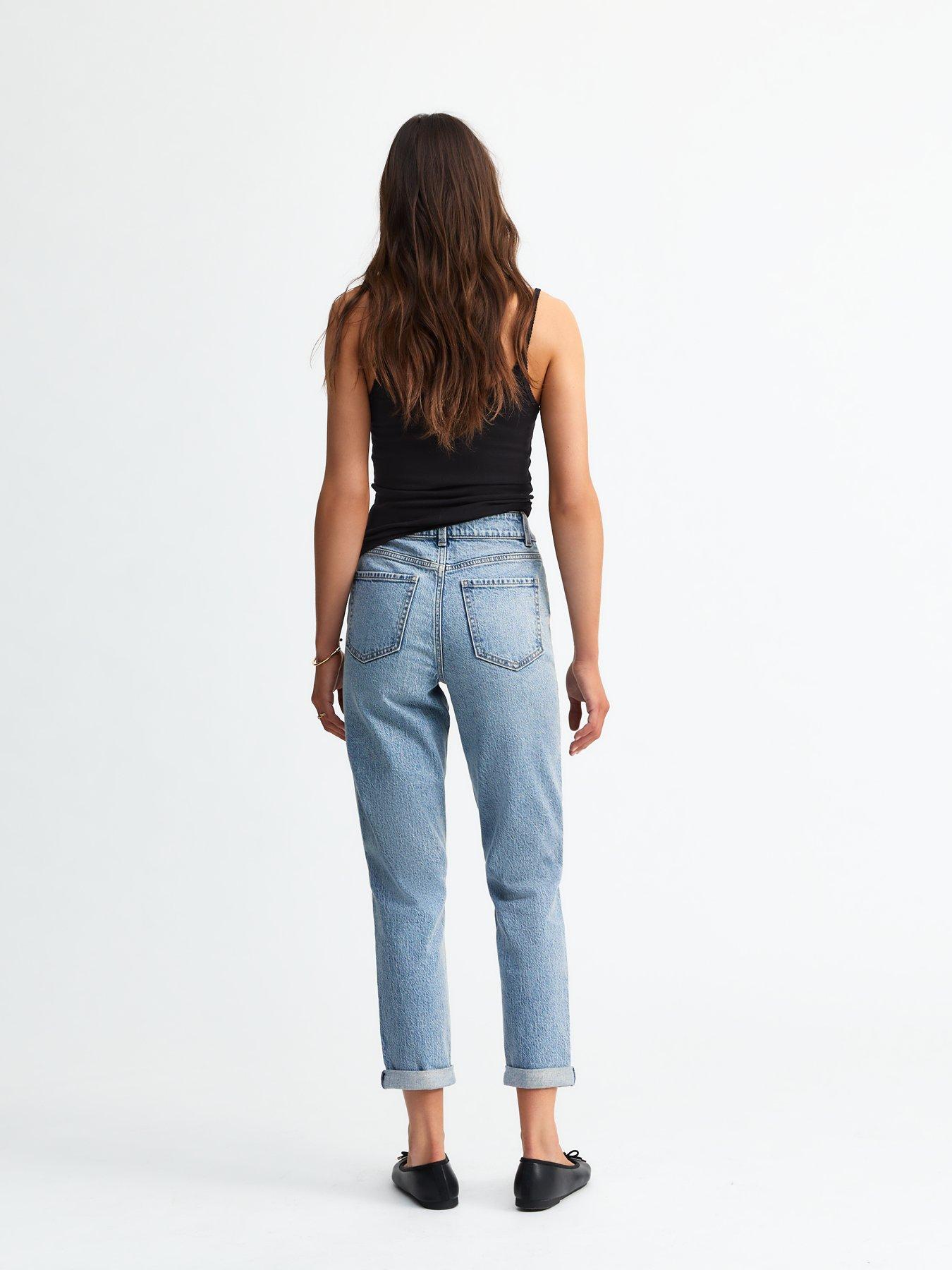 new-look-turned-up-cuff-mom-jean-bluestillFront