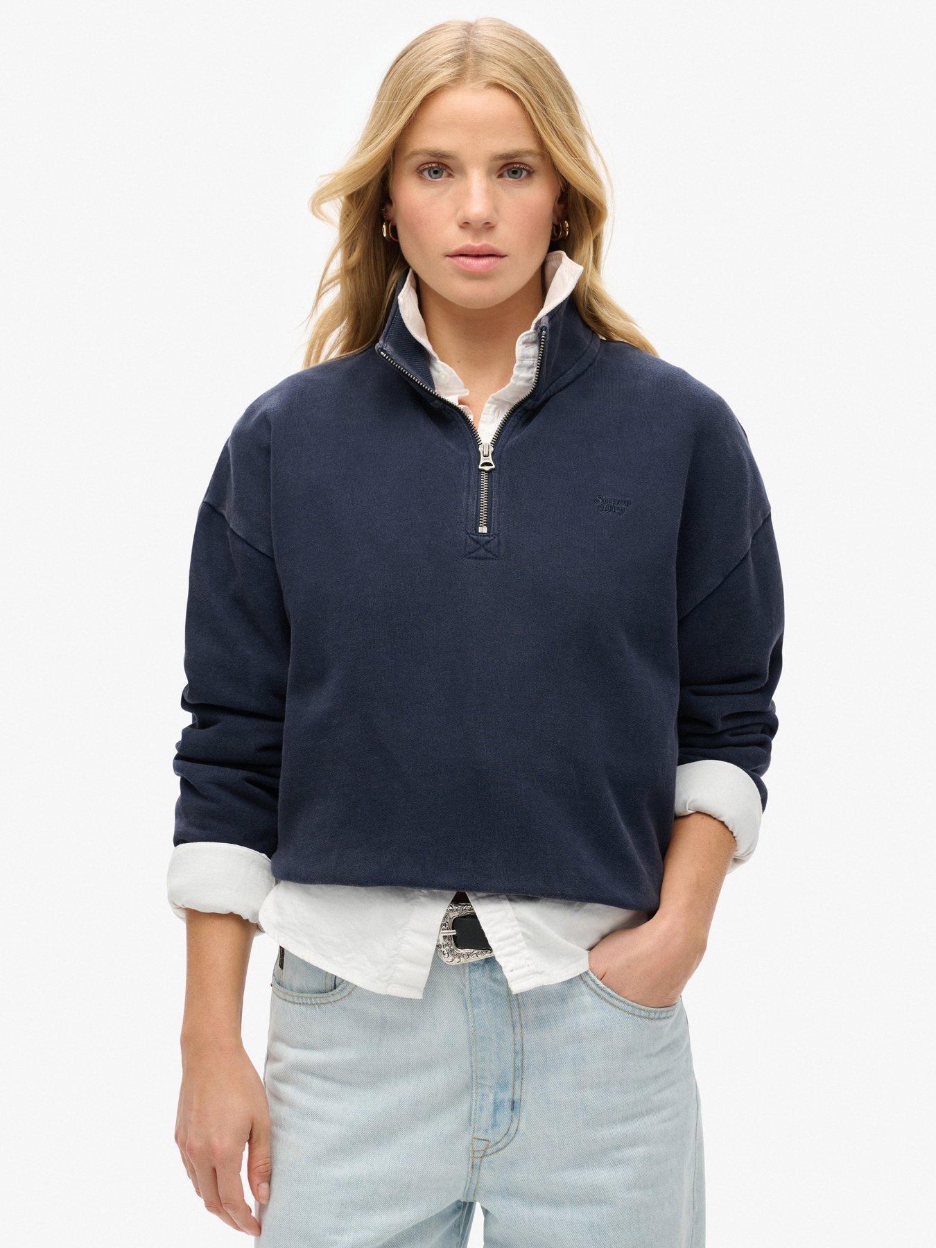 superdry-athletic-essentials-half-zip-sweatshirt--navy