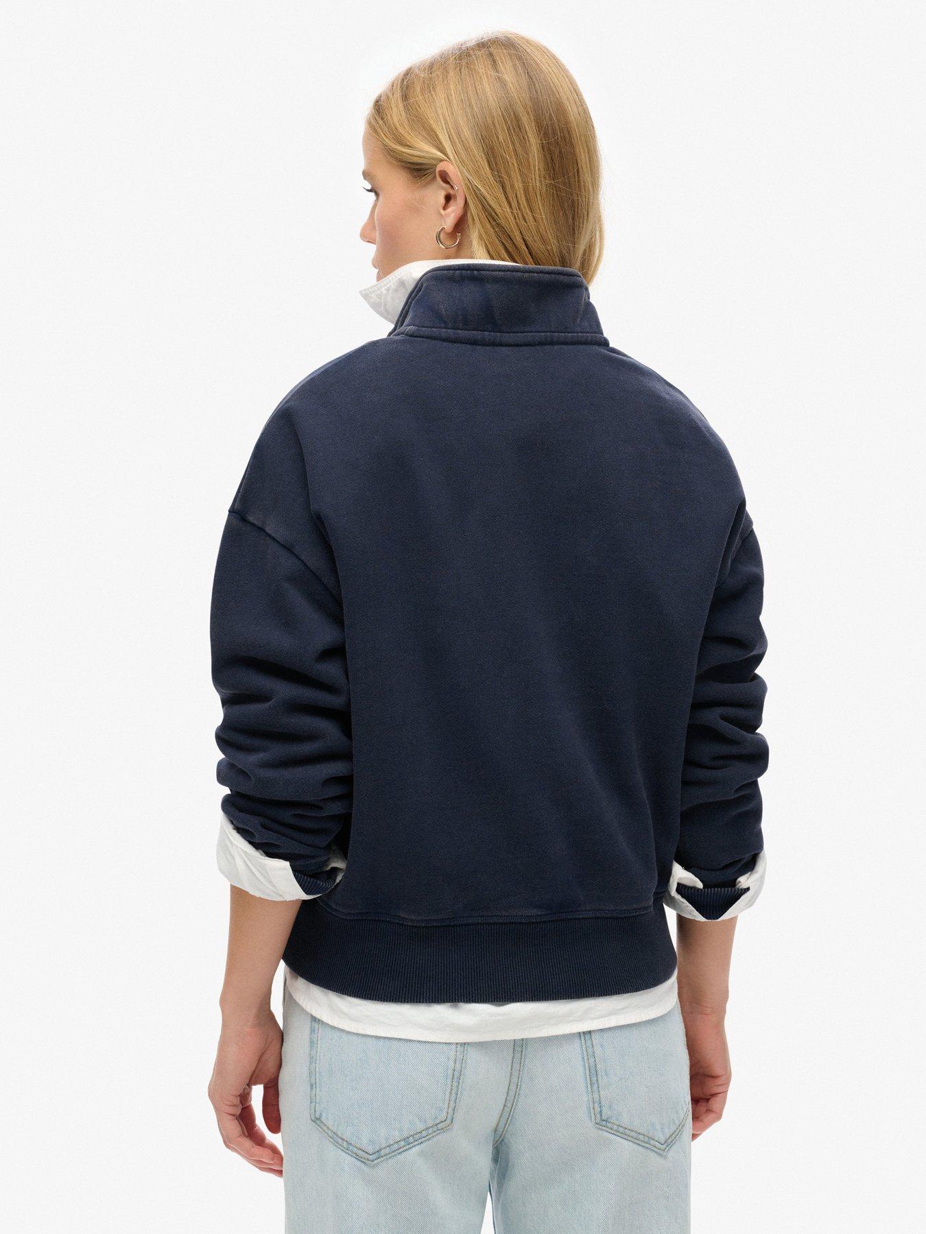 superdry-athletic-essentials-half-zip-sweatshirt--navystillFront