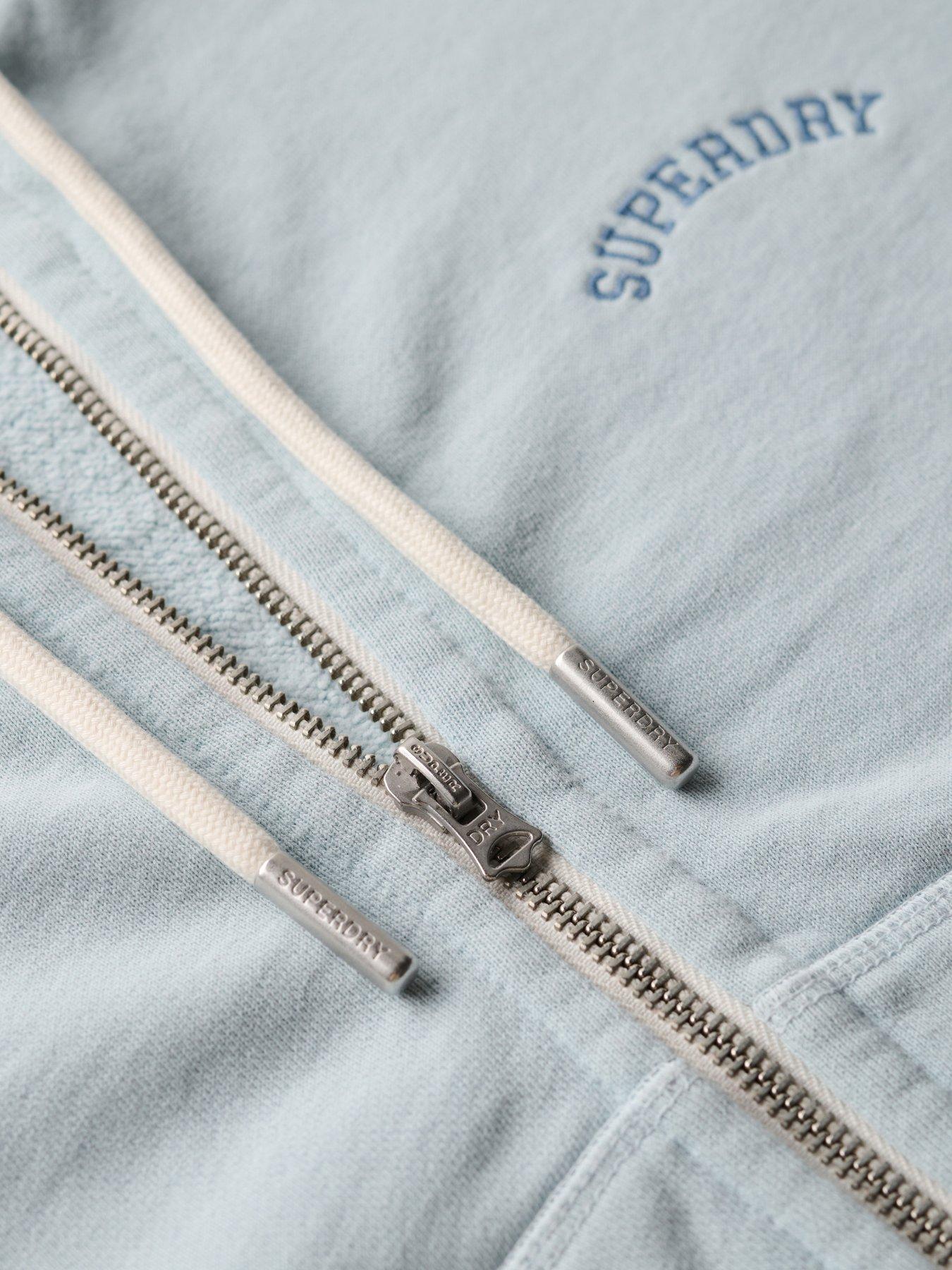 Image 5 of 5 of Superdry Essential Logo Cropped Zip Hoodie - Blue