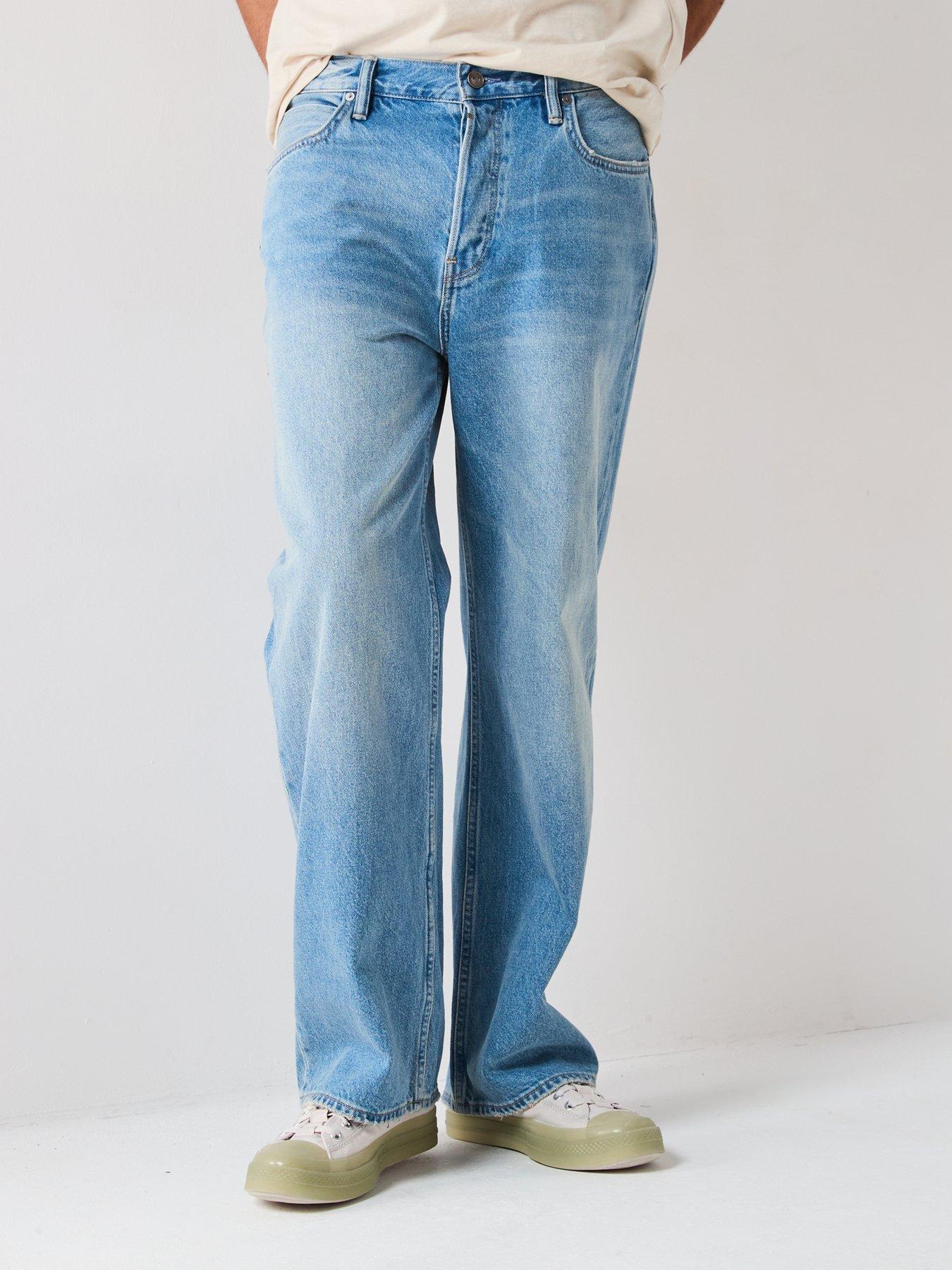 All Saints Lenny Loose Fit Lightwash Jeans-blue