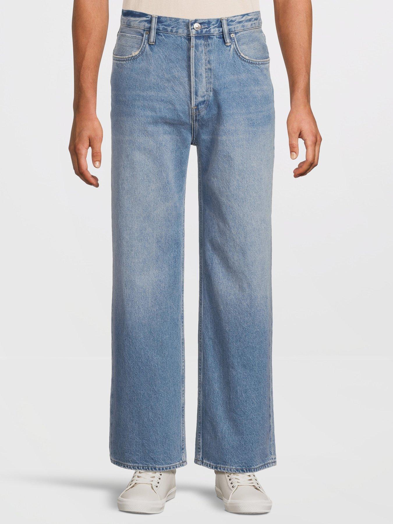 undefined All Saints Lenny Loose Fit Lightwash Jeans-blue