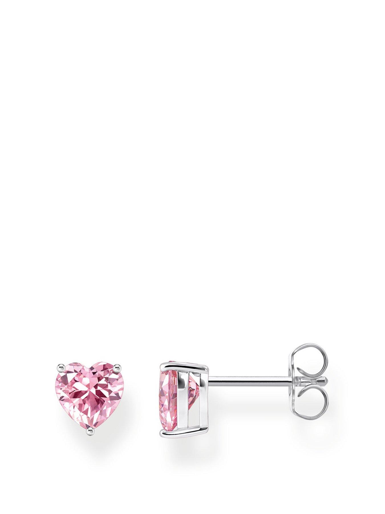 thomas-sabo-silver-ear-studs-heart-shaped-with-pink-zirconia