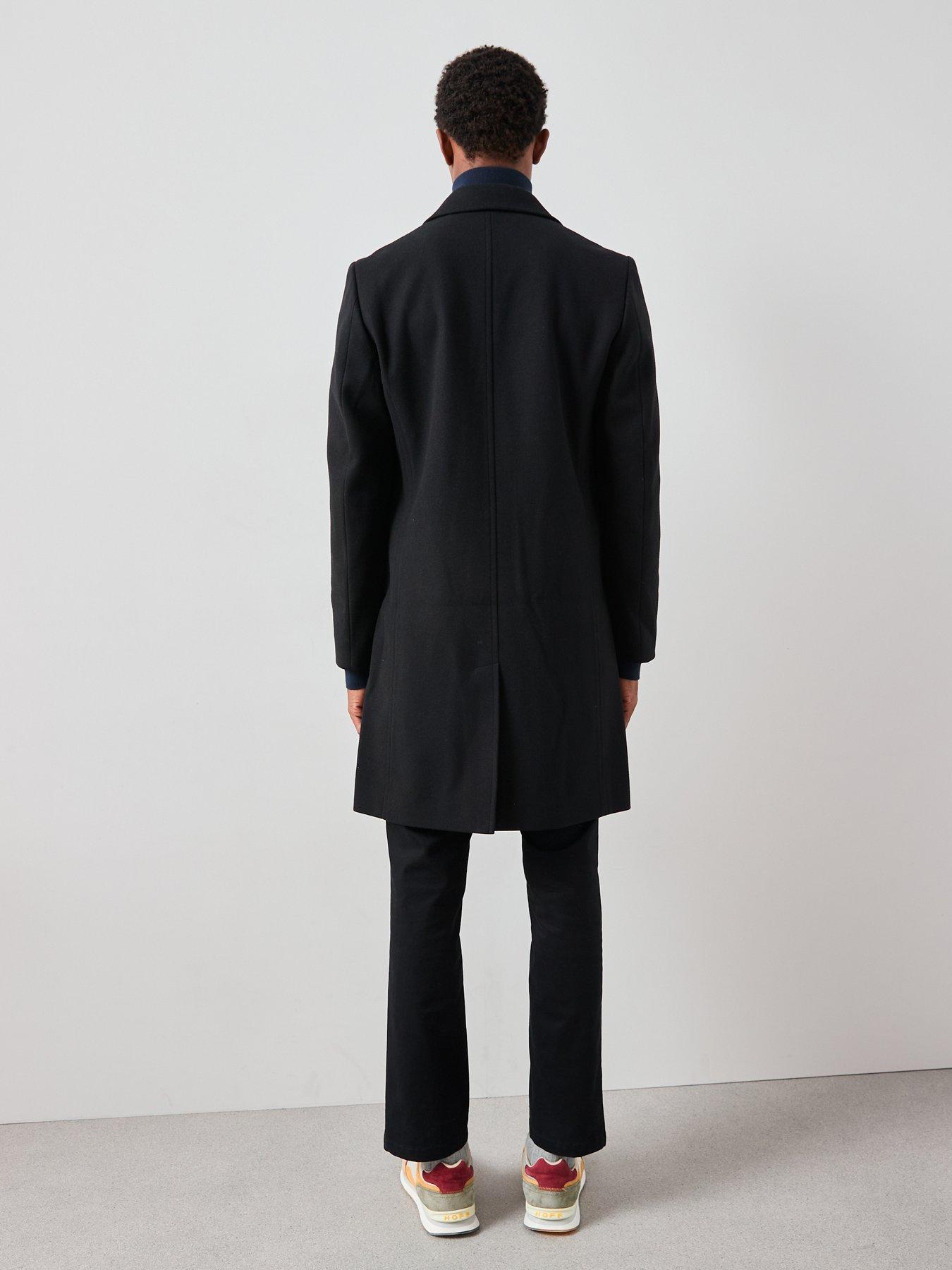 Image 2 of 7 of The Very Collection Notch Collar Overcoat - Black