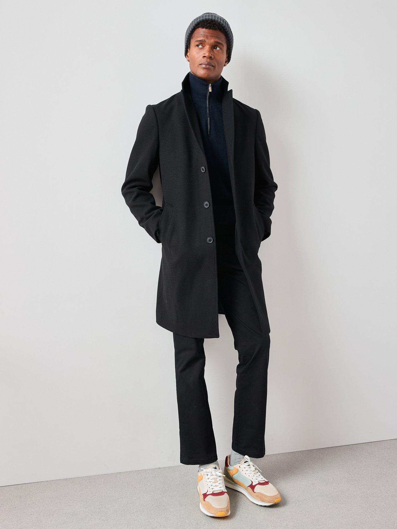 Image 3 of 7 of The Very Collection Notch Collar Overcoat - Black