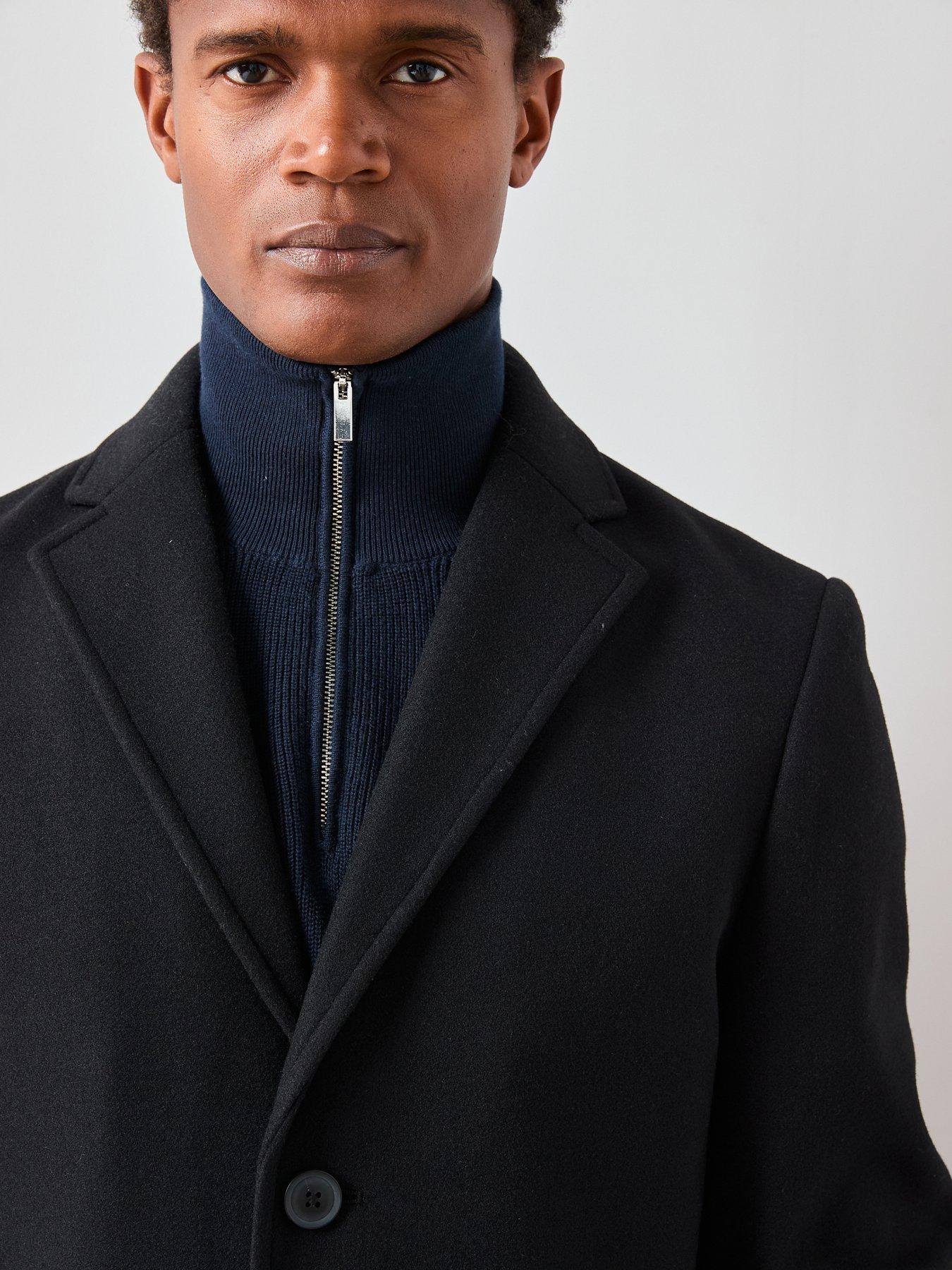 Image 6 of 7 of The Very Collection Notch Collar Overcoat - Black