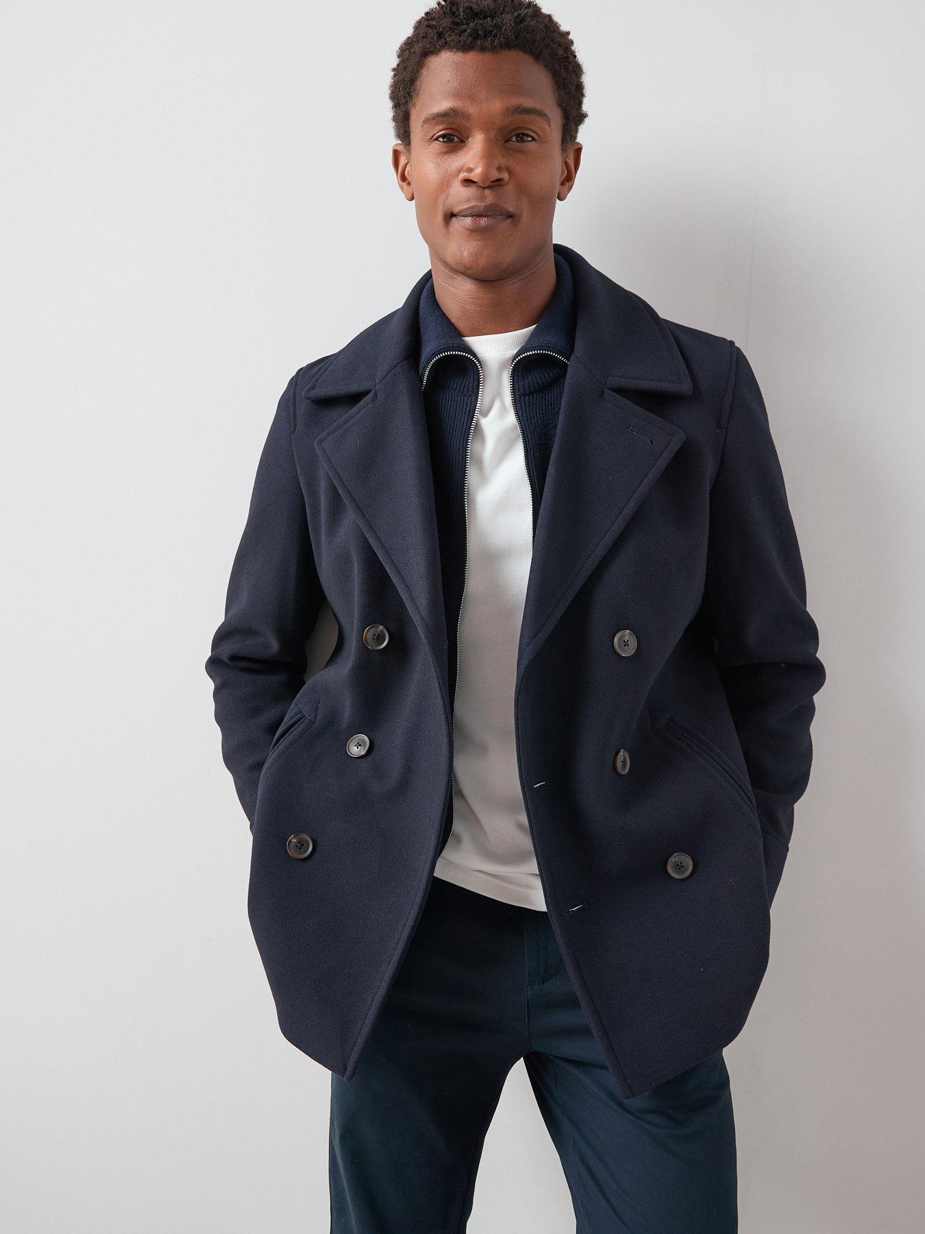 The Very Collection Double Breasted Peacoat - Navy