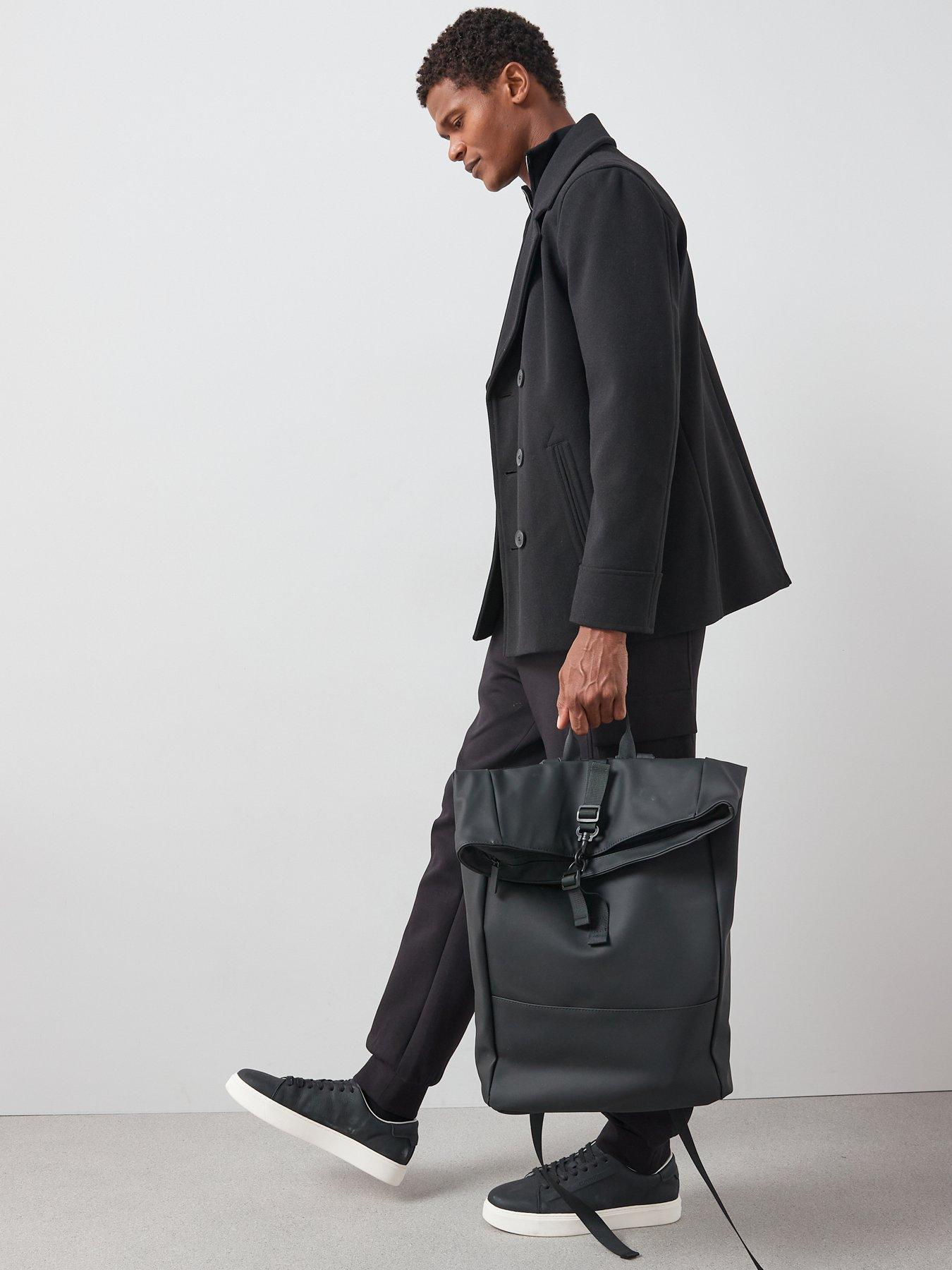 Image 5 of 6 of The Very Collection Double Breasted Peacoat - Black