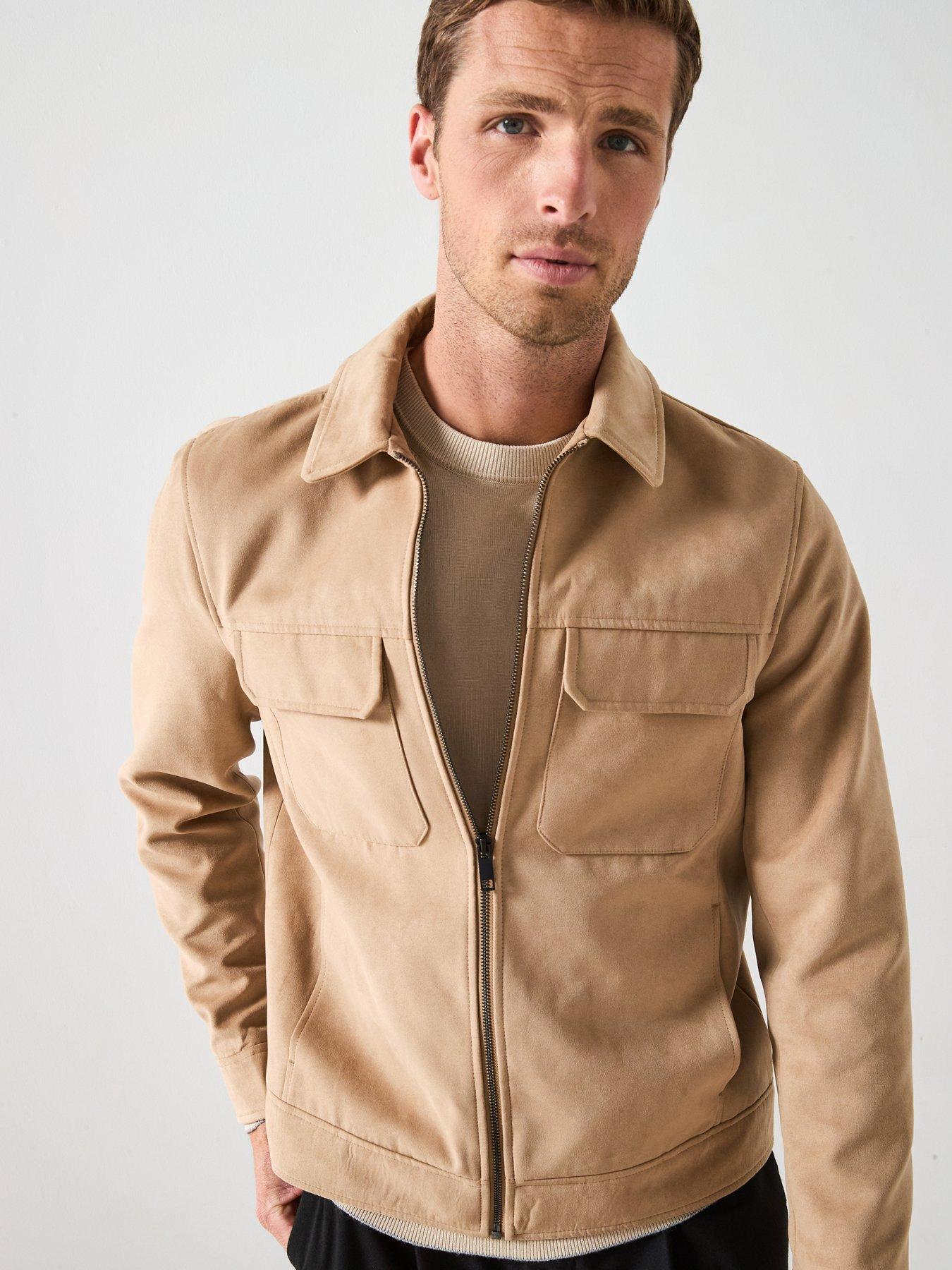 Very Man Suede Look Zip Harrington - Beige