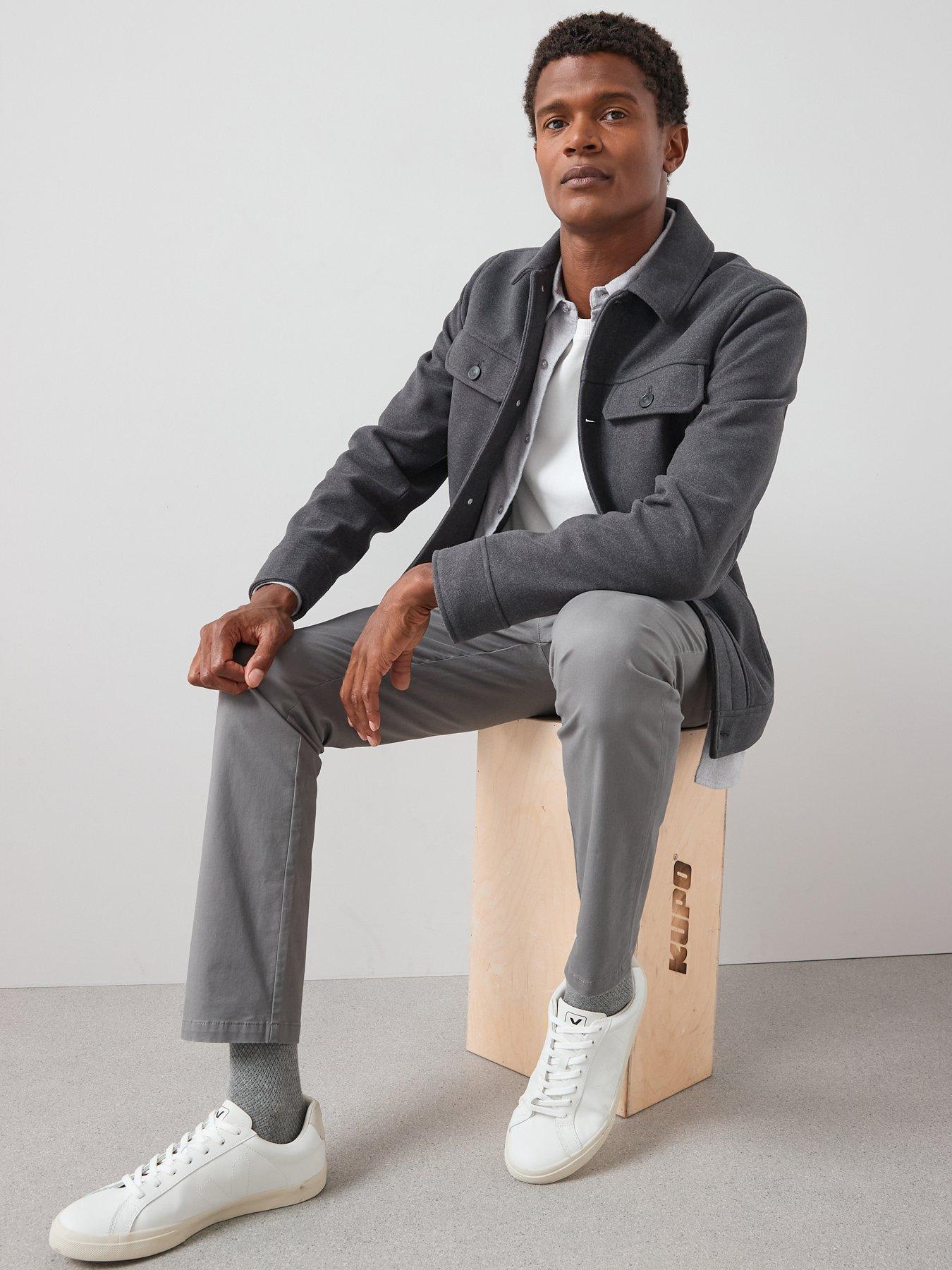 Image 6 of 7 of The Very Collection Faux Wool Collared Jacket - Grey