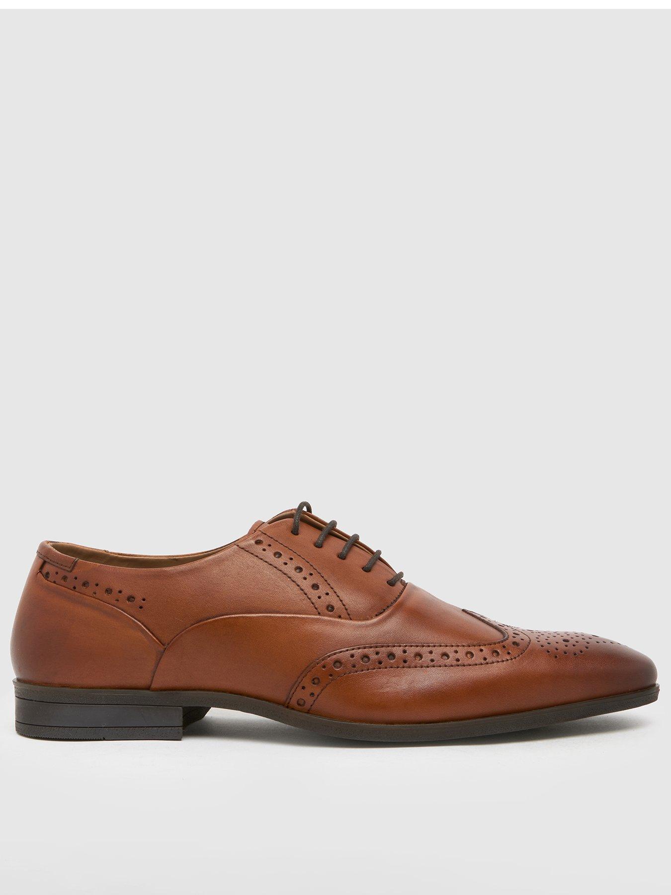undefined Schuh Row Leather Lace Up Brogue Shoe -Brown