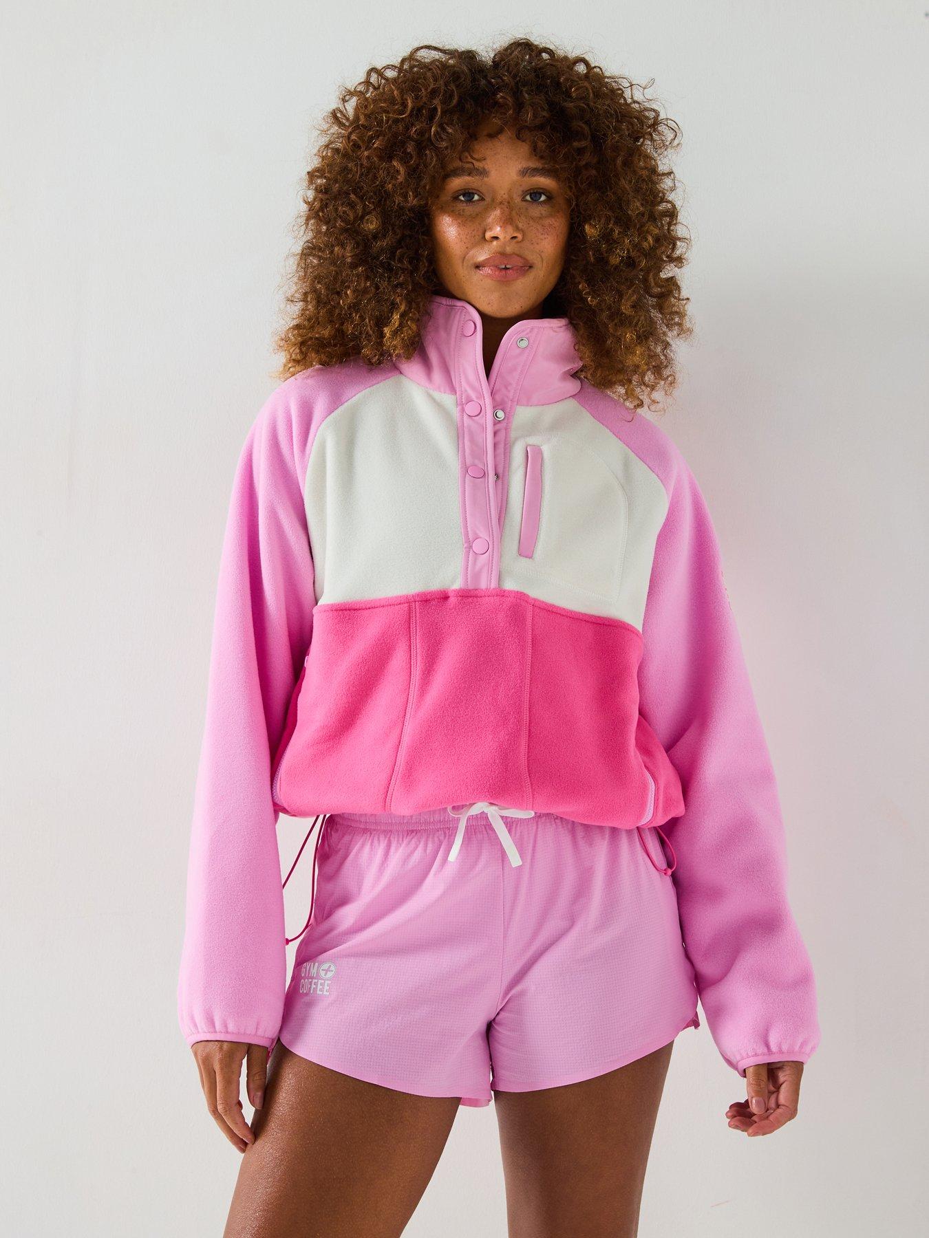 gym-coffee-womens-training-snap-polar-fleece-cotton-candy